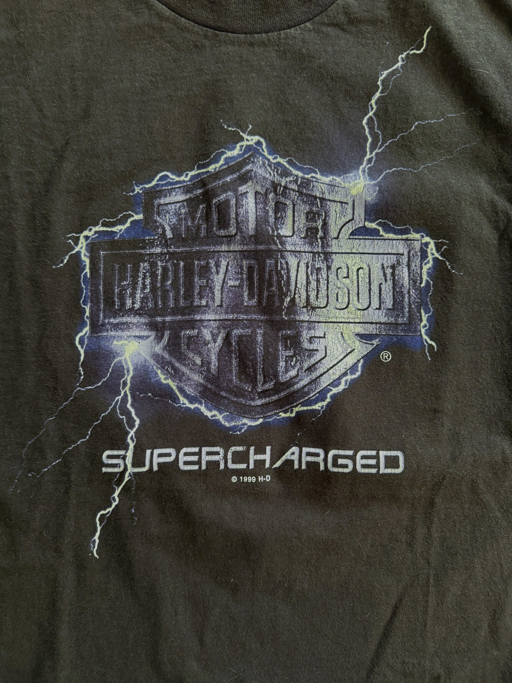 1999 HARLEY DAVIDSON LIGHTING LOGO MONTPELLIER T-SHIRT (L)