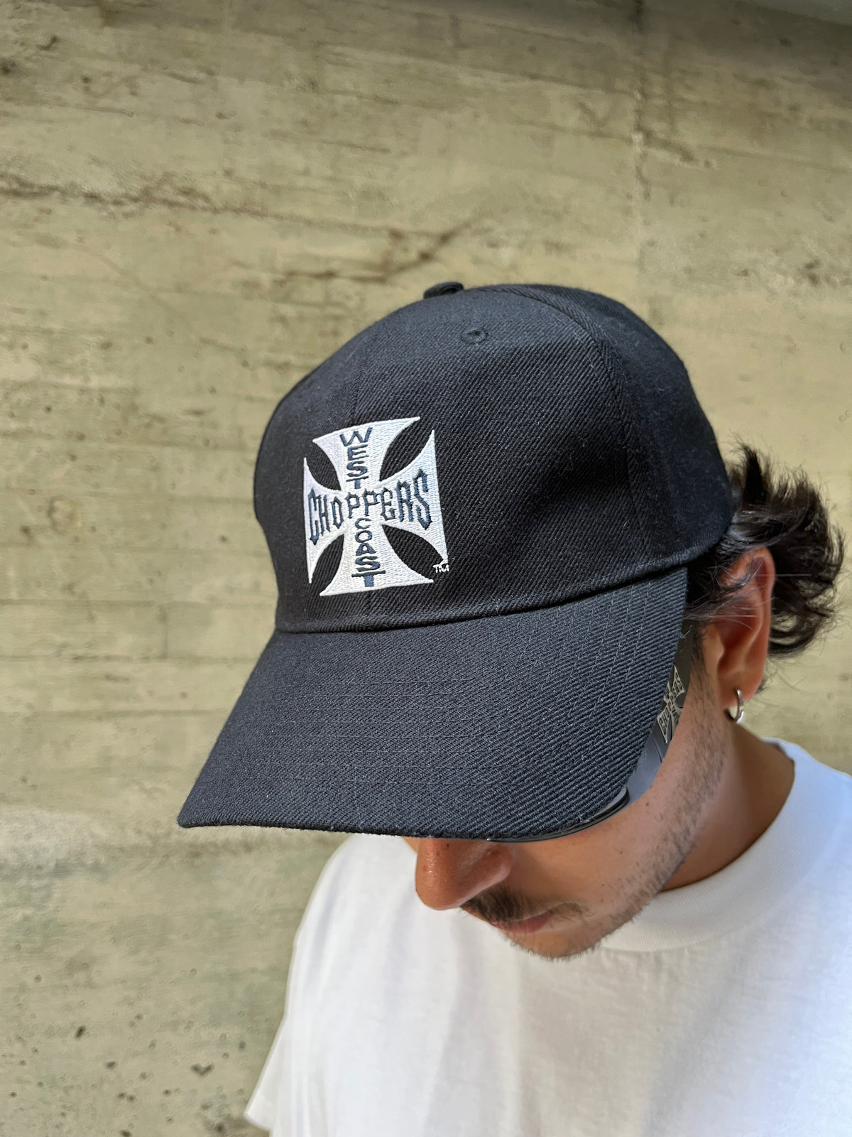 2000S VINTAGE WEST COAST CHOPPERS EMBROIDERED CROSS LOGO CAP