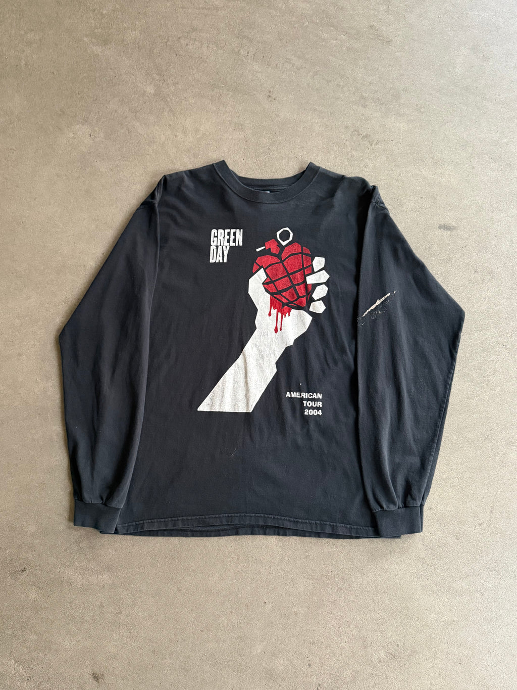 2004 VINTAGE GREEN DAY AMERICAN IDIOT TOUR LONG SLEEVE TEE (L)