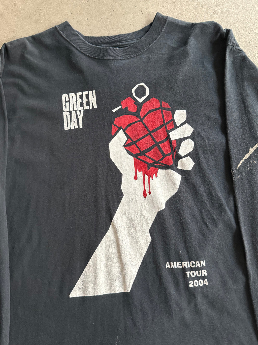 2004 VINTAGE GREEN DAY AMERICAN IDIOT TOUR LONG SLEEVE TEE (L)