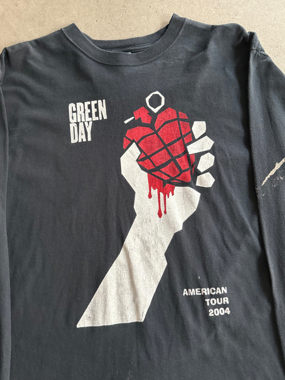 2004 VINTAGE GREEN DAY AMERICAN IDIOT TOUR LONG SLEEVE TEE (L)