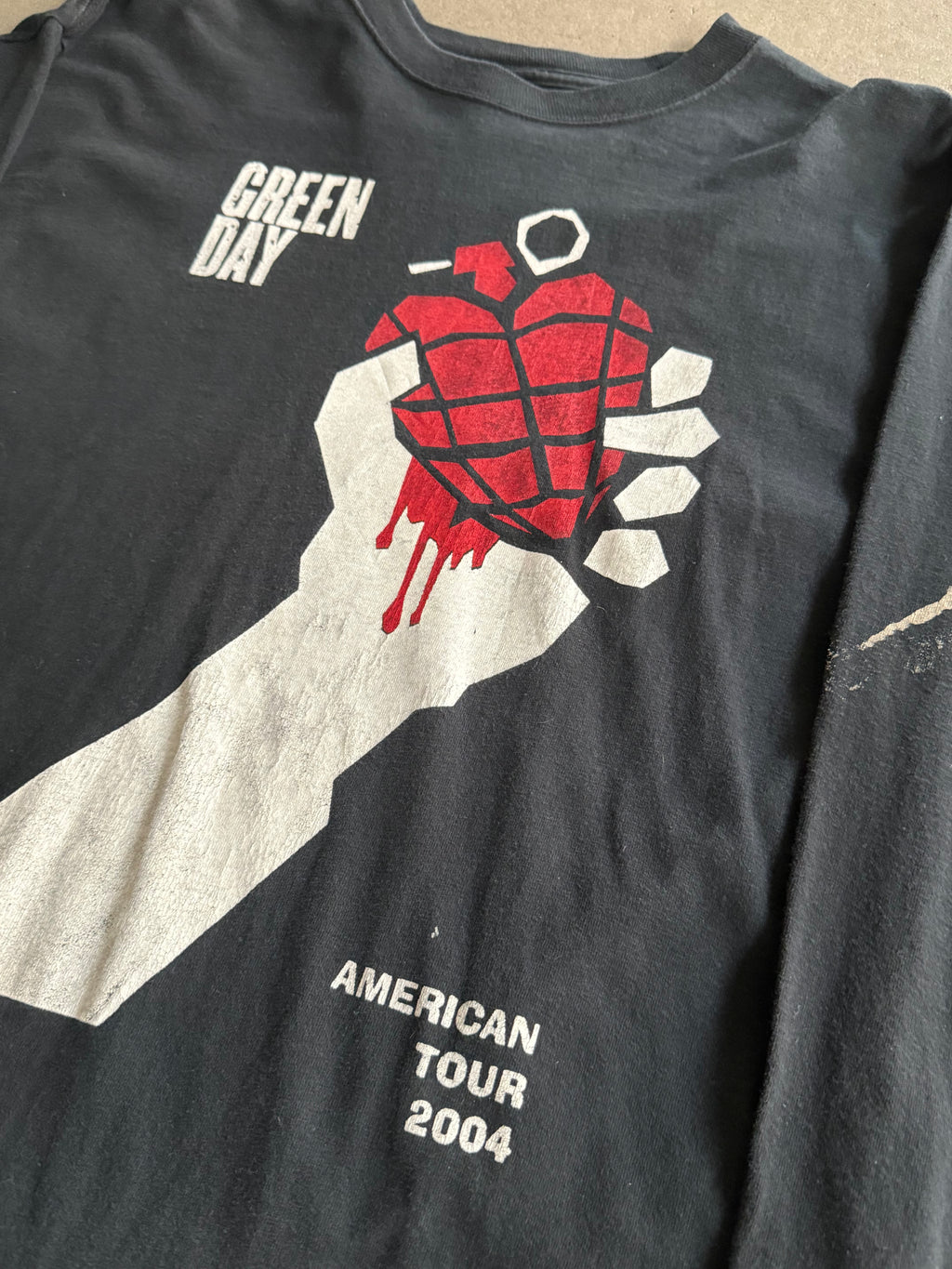 2004 VINTAGE GREEN DAY AMERICAN IDIOT TOUR LONG SLEEVE TEE (L)