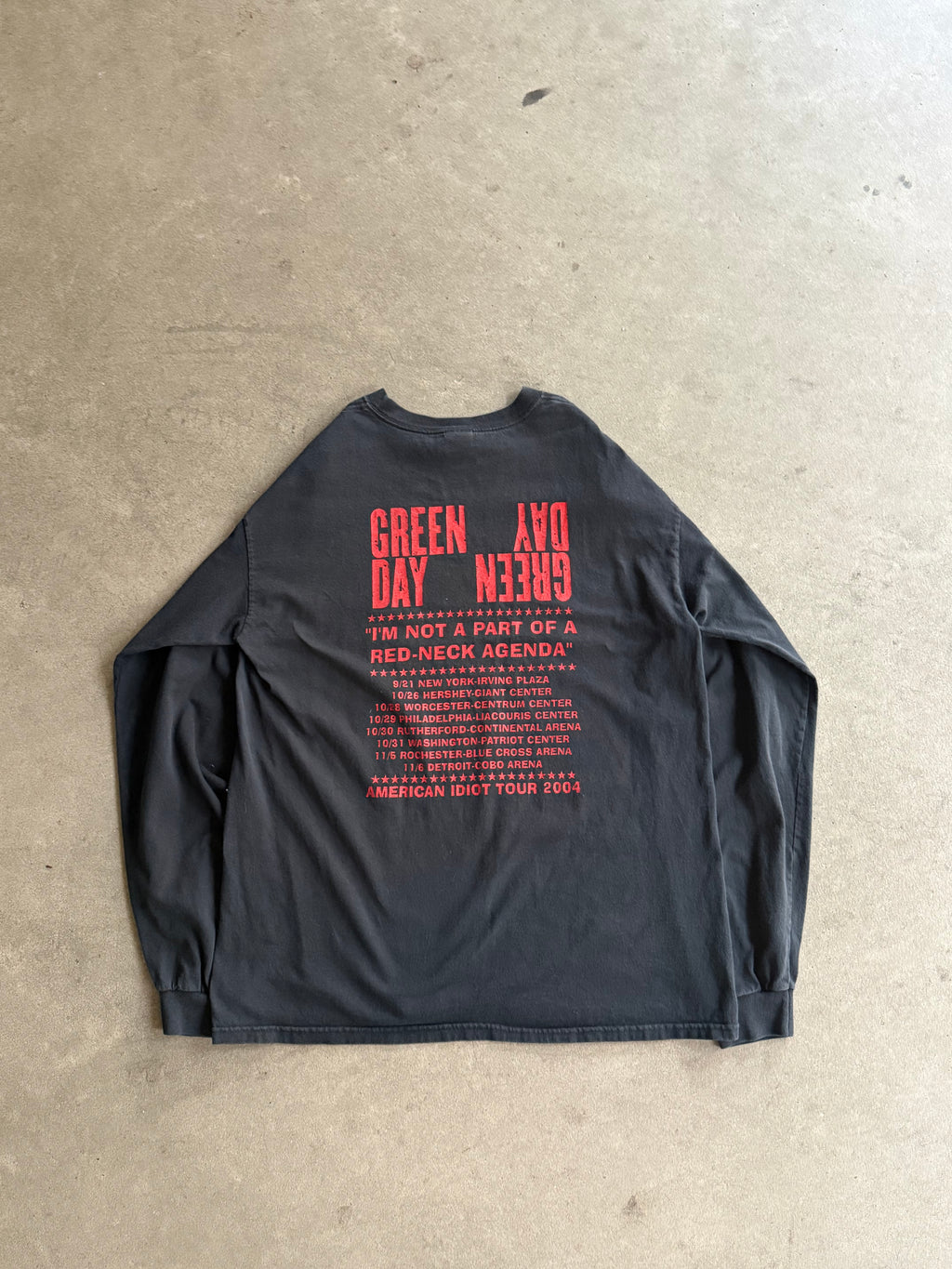 2004 VINTAGE GREEN DAY AMERICAN IDIOT TOUR LONG SLEEVE TEE (L)