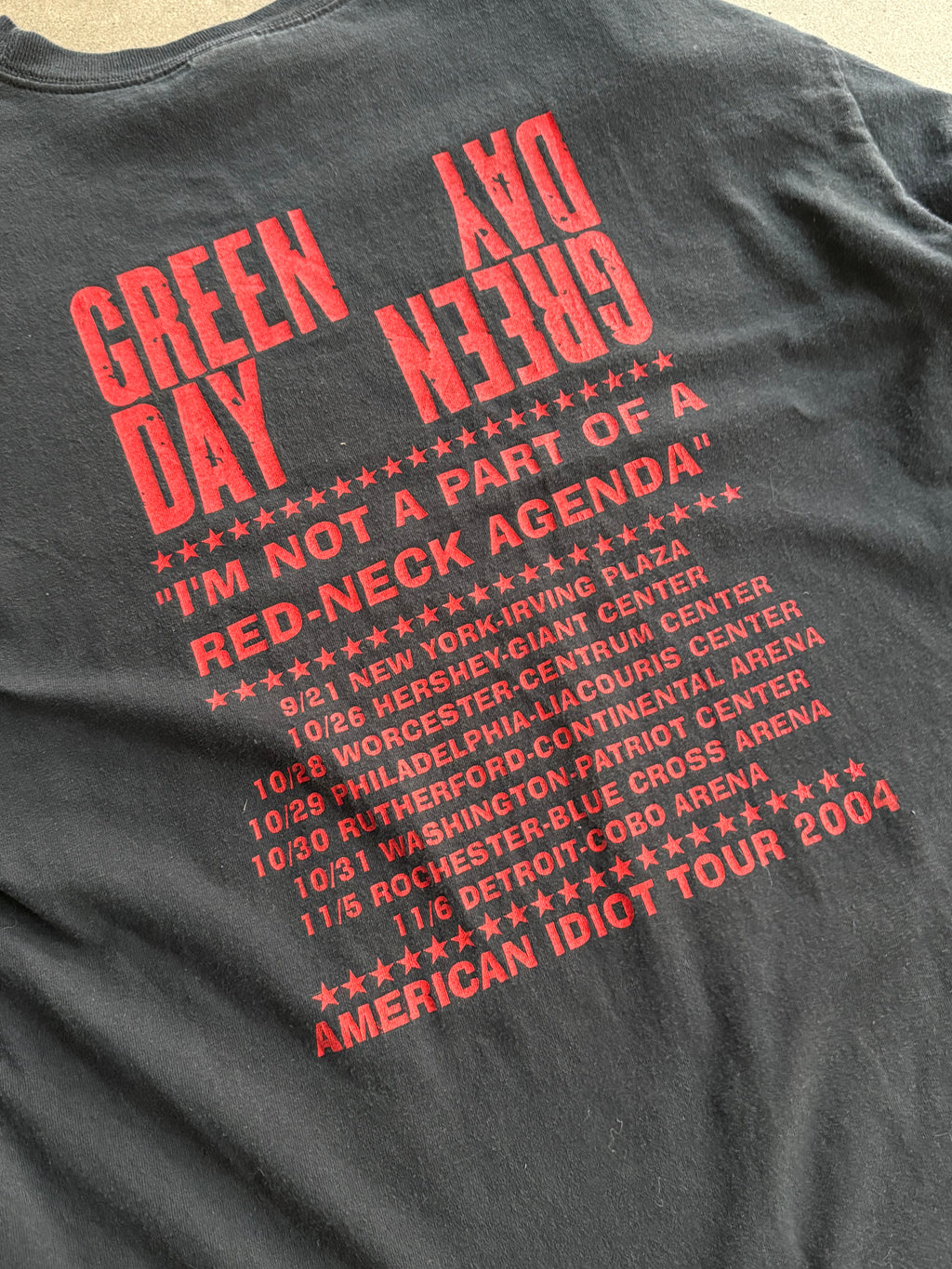 2004 VINTAGE GREEN DAY AMERICAN IDIOT TOUR LONG SLEEVE TEE (L)
