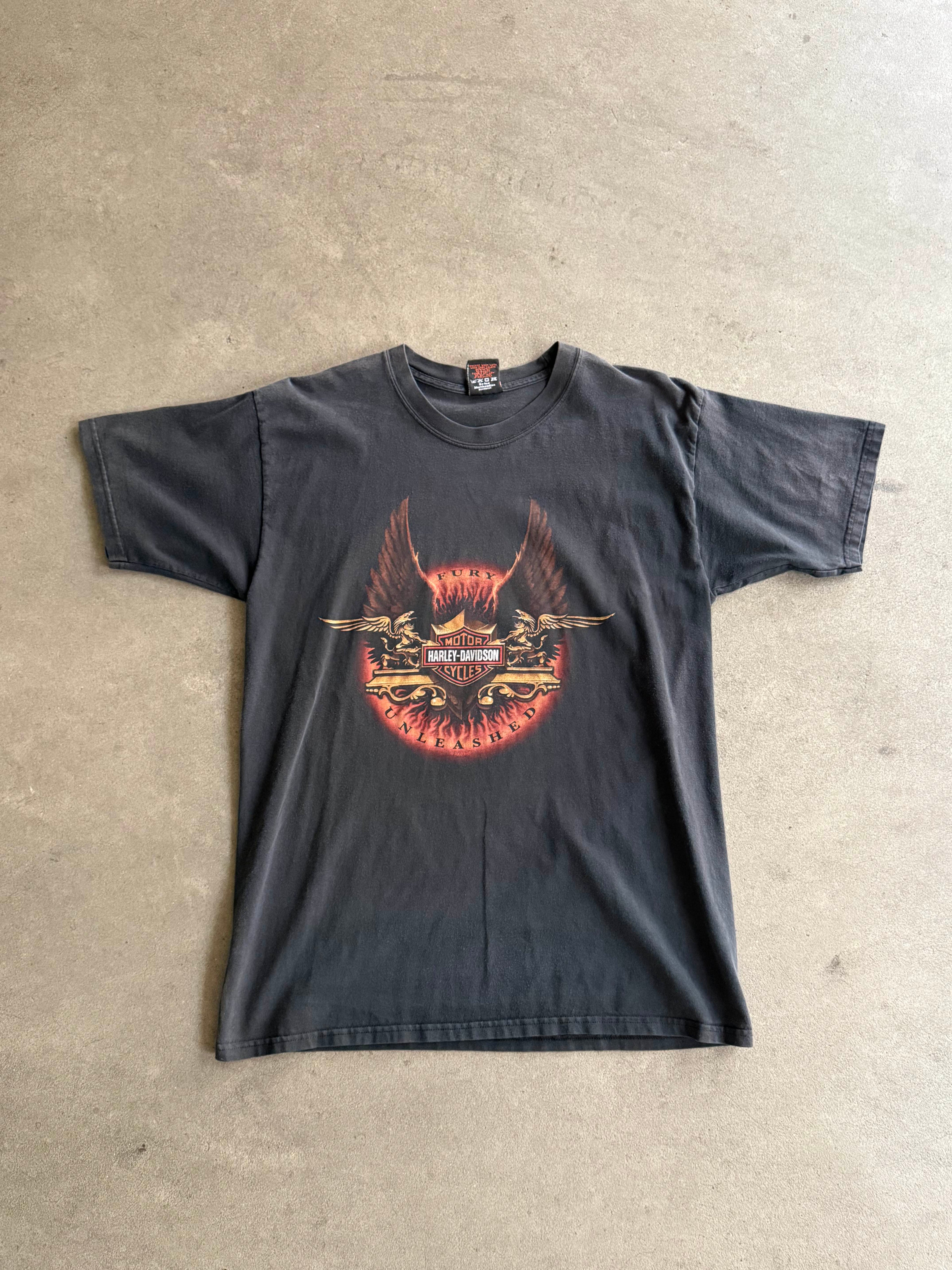 2000S HARLEY DAVIDSON NEW MEXICO FADED BLACK T-SHIRT (L)