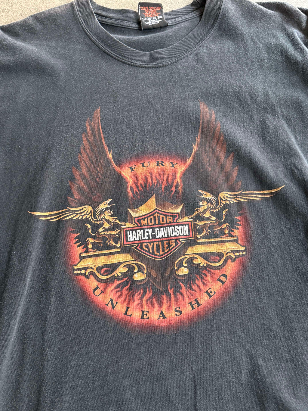 2000S HARLEY DAVIDSON NEW MEXICO FADED BLACK T-SHIRT (L)