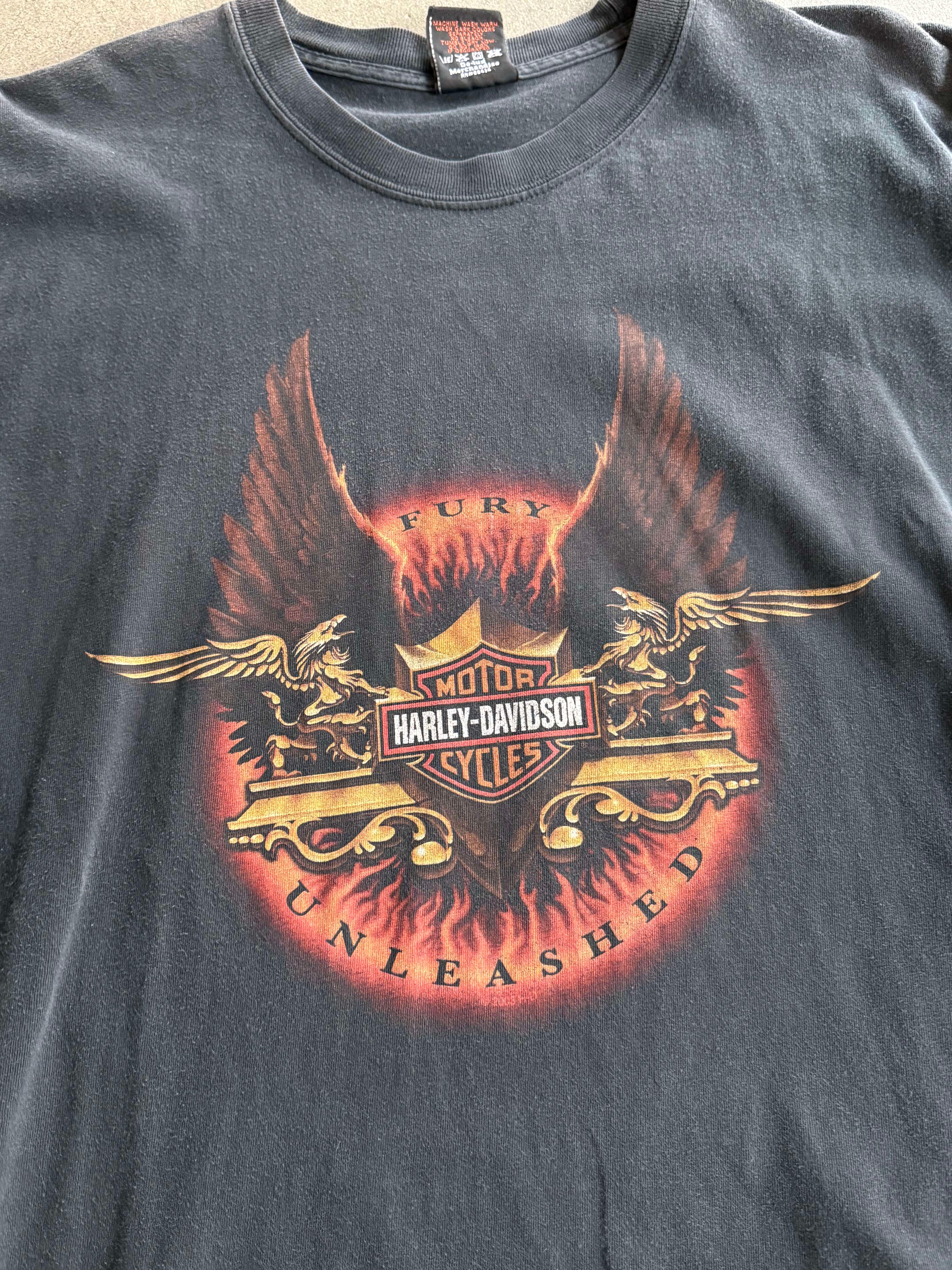 2000S HARLEY DAVIDSON NEW MEXICO FADED BLACK T-SHIRT (L)