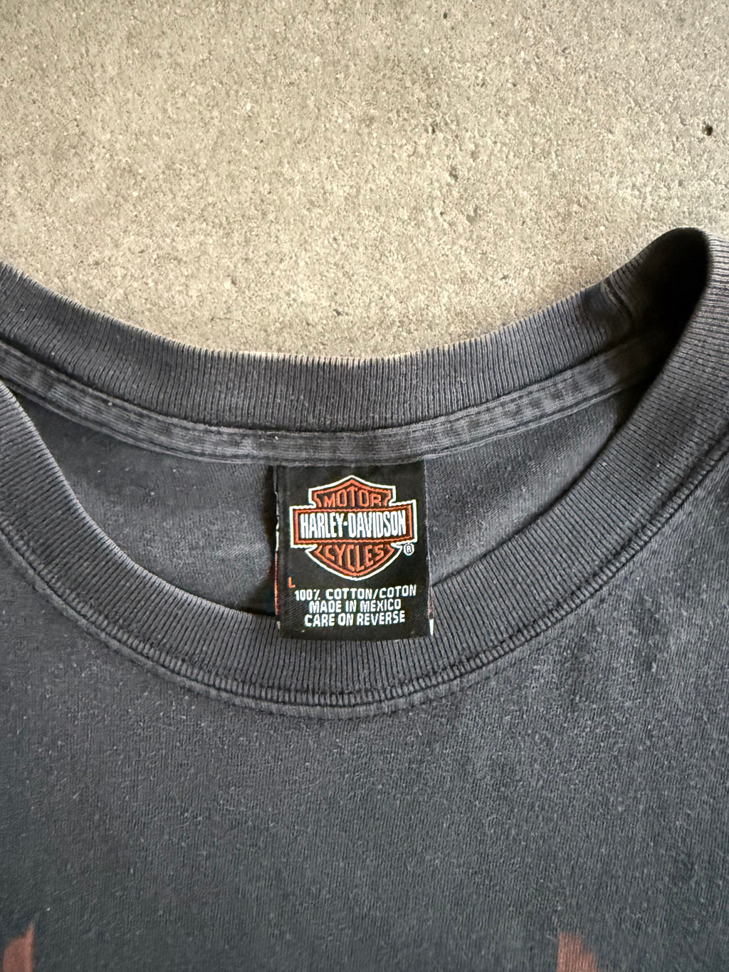 2000S HARLEY DAVIDSON NEW MEXICO FADED BLACK T-SHIRT (L)