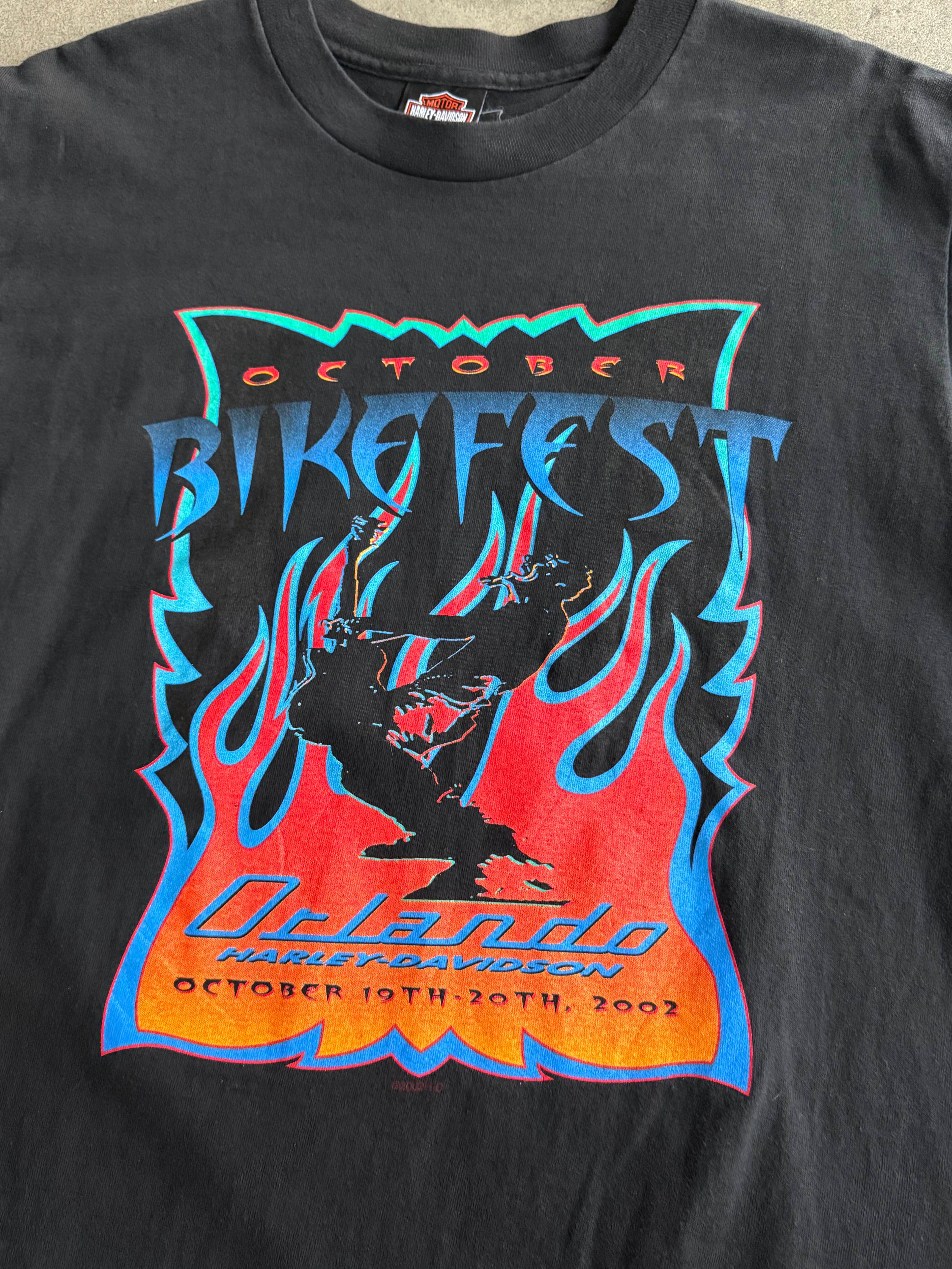 2000S HARLEY DAVIDSON ORLANDO OCTOBER BIKERFEST VINTAGE T-SHIRT (L)