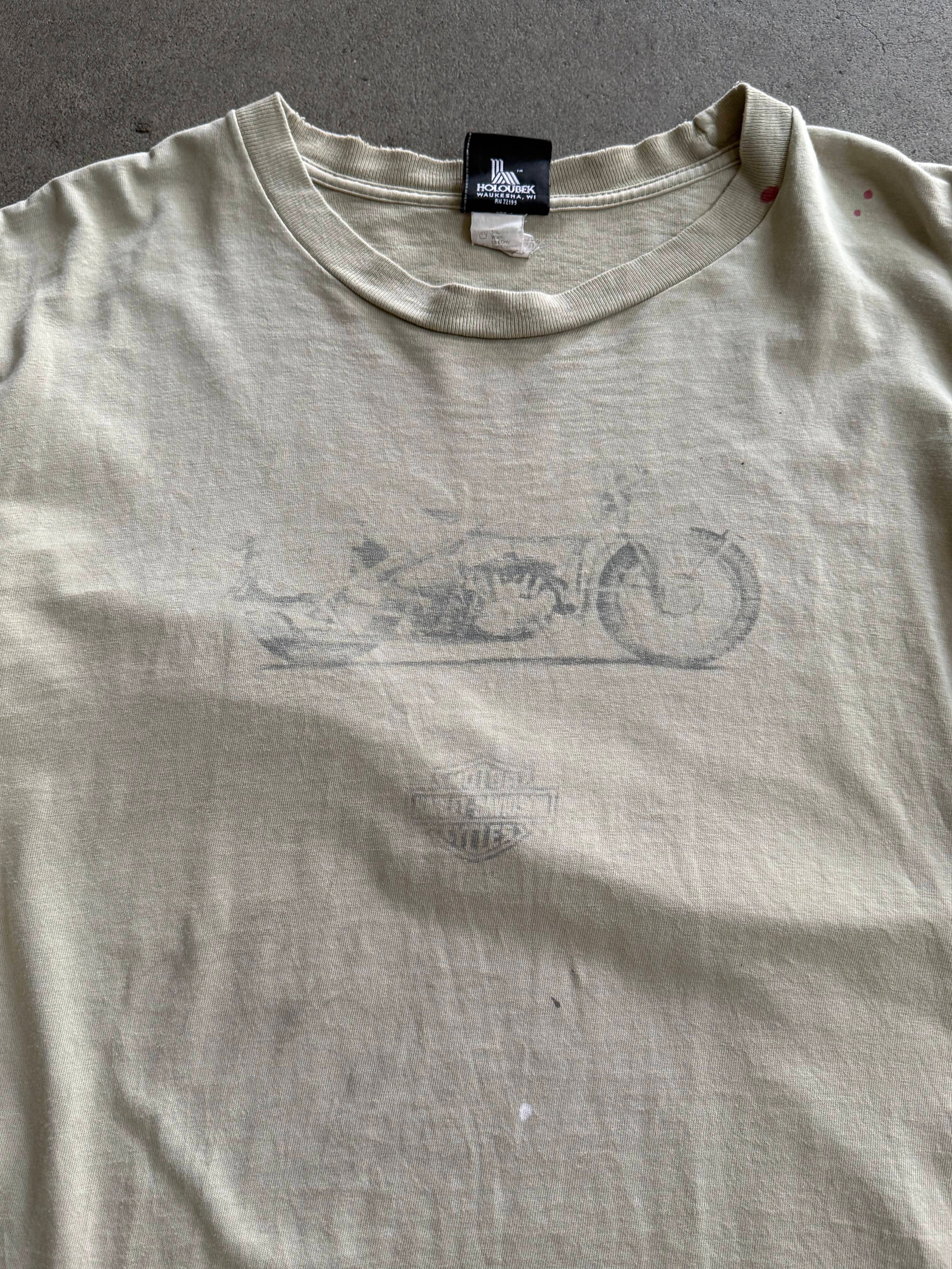 2003 HARLEY DAVIDSON OUTERBANKS NORTH CAROLINA SUNFADED GREEN T-SHIRT (L)