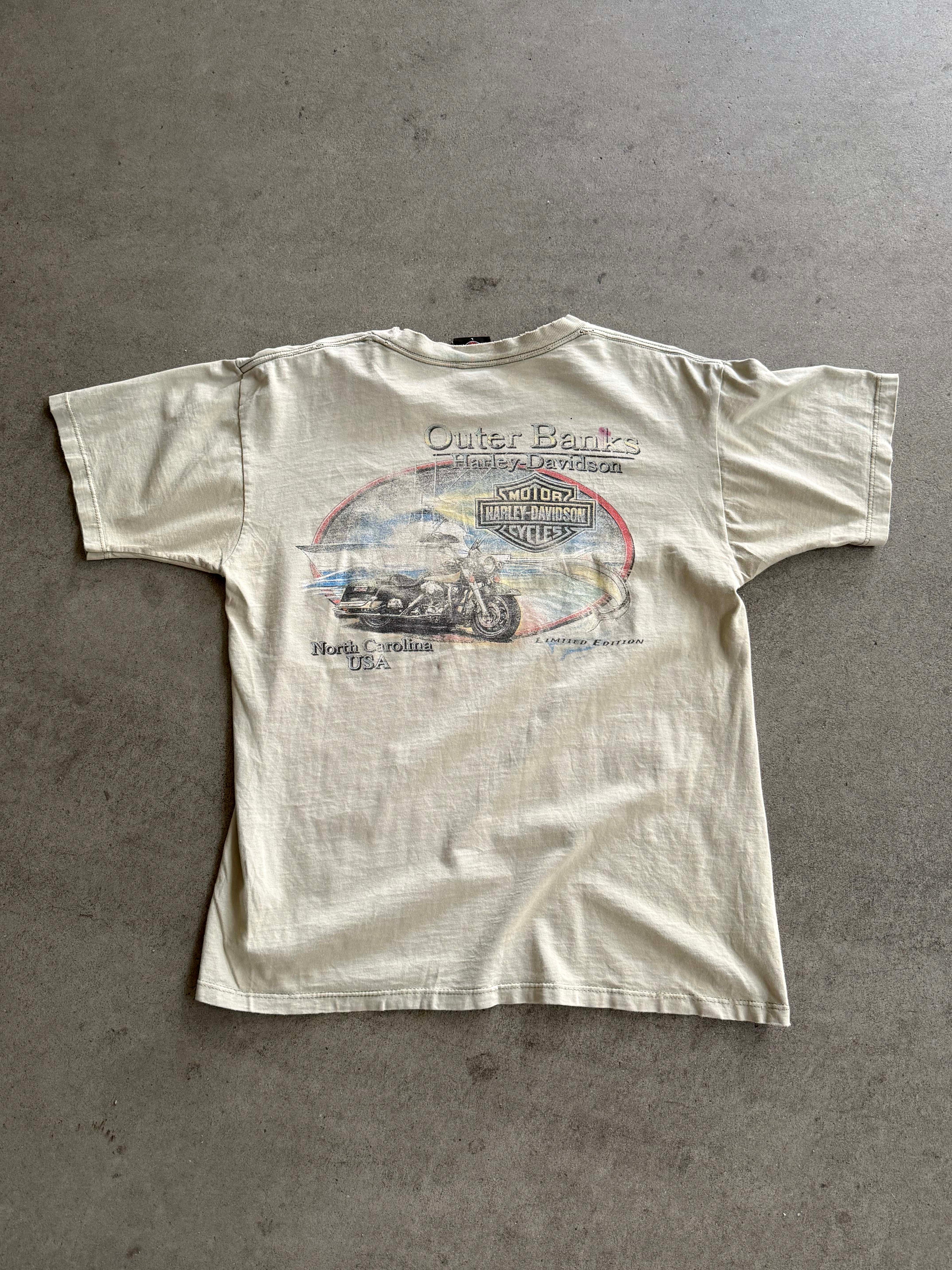 2003 HARLEY DAVIDSON OUTERBANKS NORTH CAROLINA SUNFADED GREEN T-SHIRT (L)