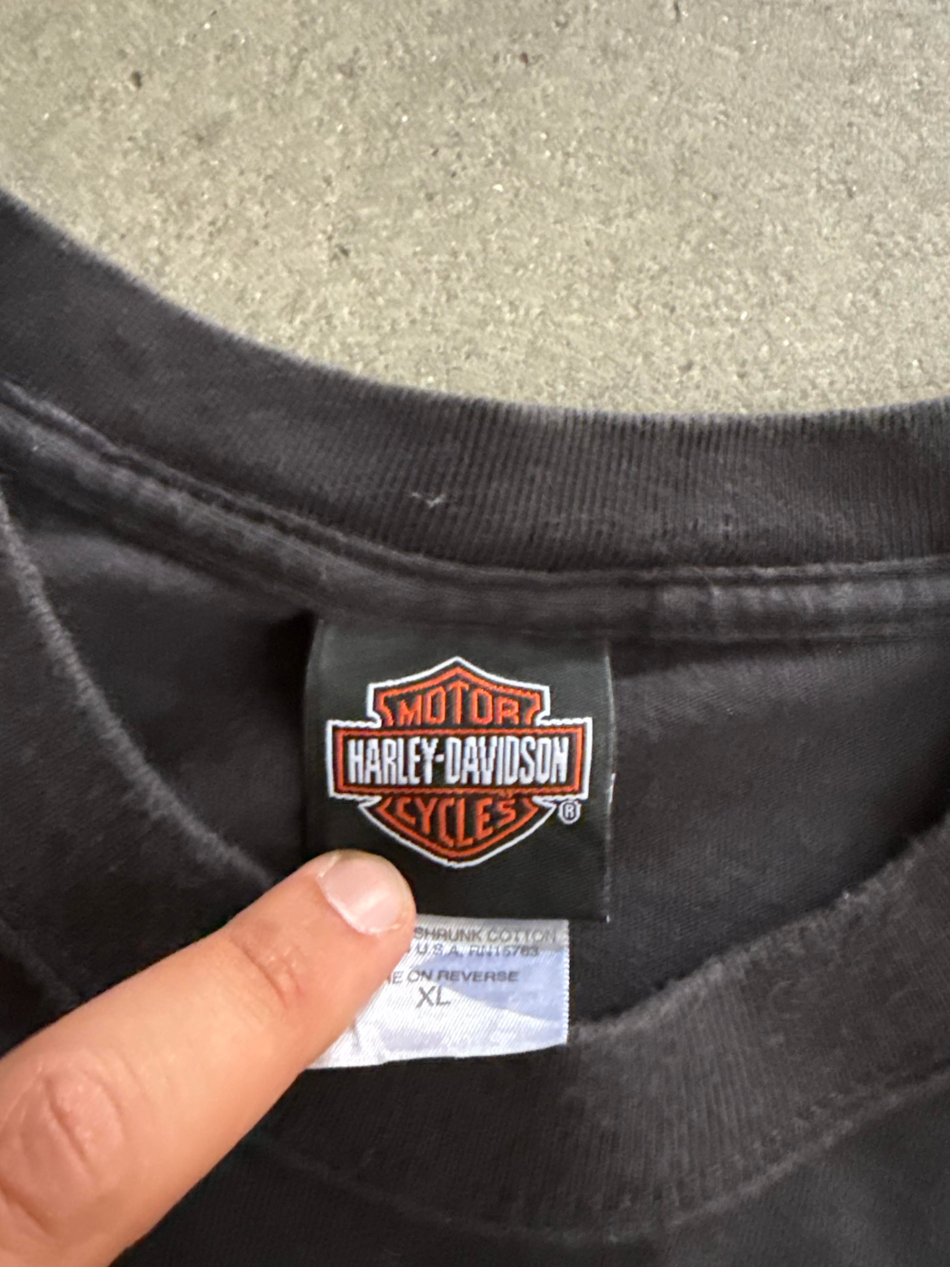 2000S HARLEY DAVIDSON GULF COAST "BAD TO THE BONE" T-SHIRT (XL)