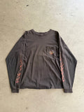 1997 HARLEY DAVIDSON FADED BLACK FLAMES POCKET LONG SLEEVES (XXL)