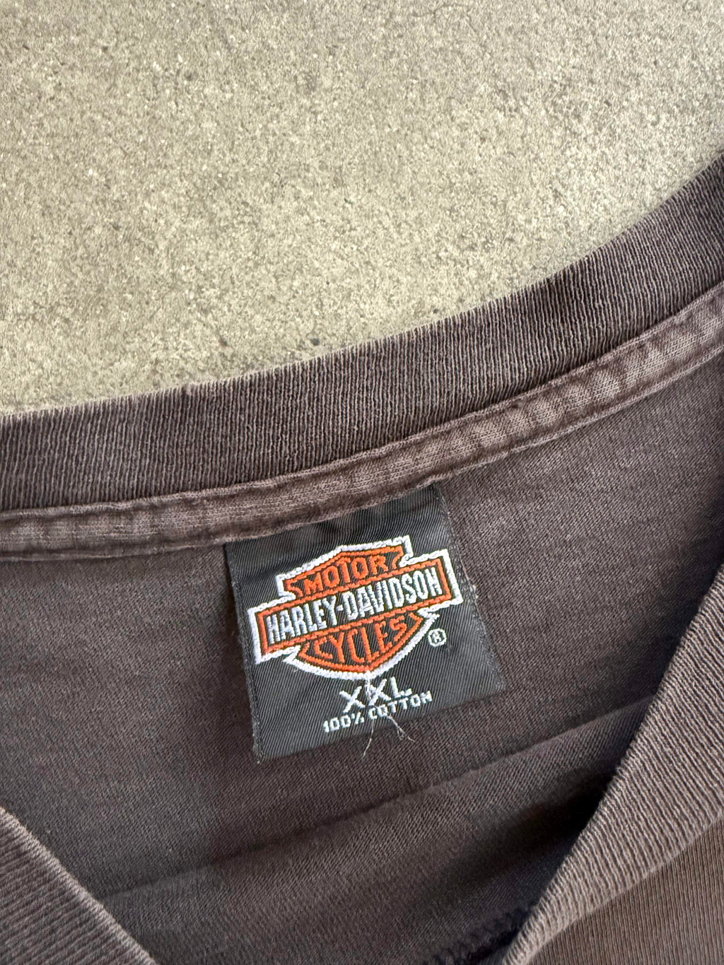 1997 HARLEY DAVIDSON FADED BLACK FLAMES POCKET LONG SLEEVES (XXL)