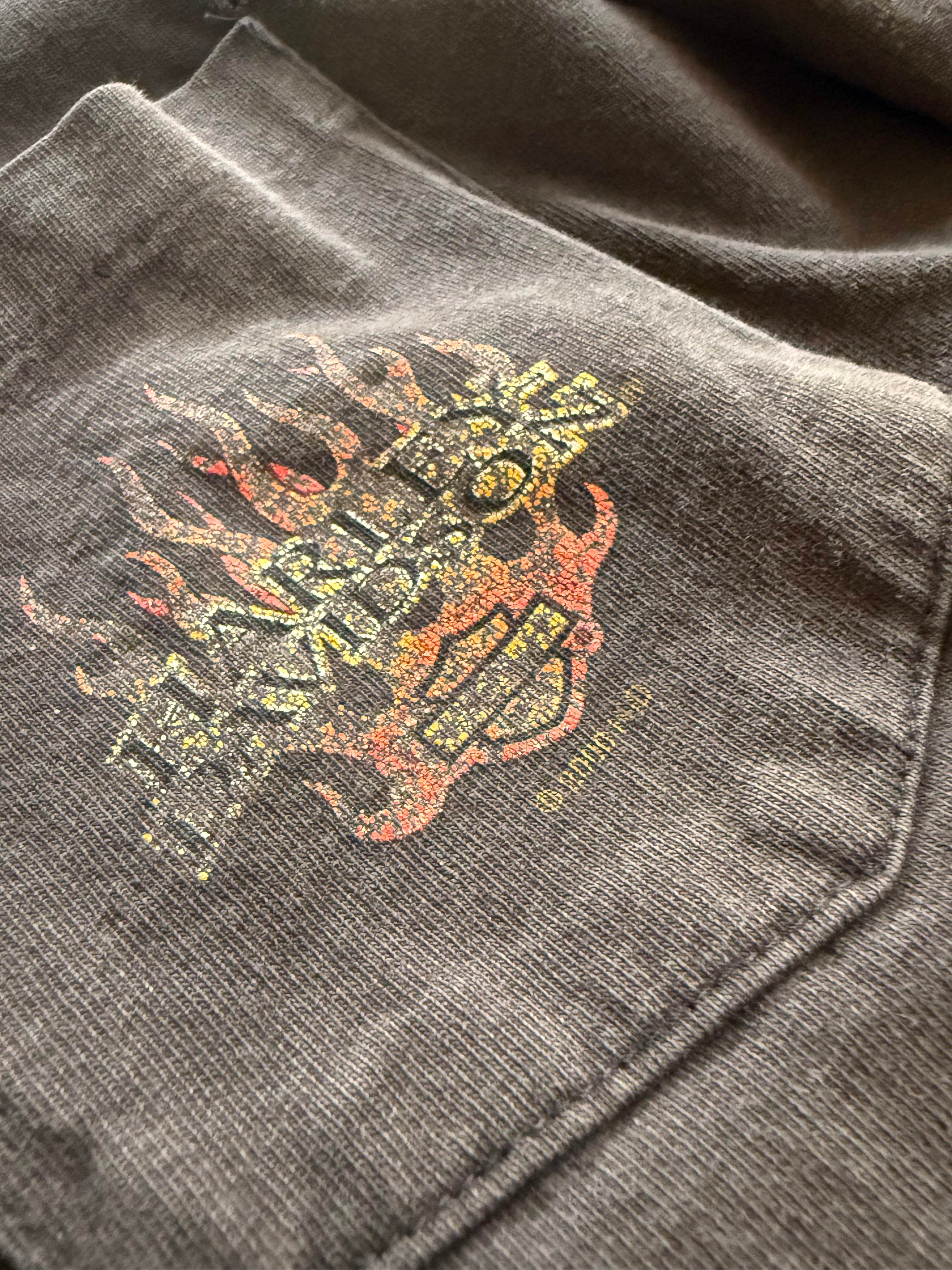 1997 HARLEY DAVIDSON FADED BLACK FLAMES POCKET LONG SLEEVES (XXL)