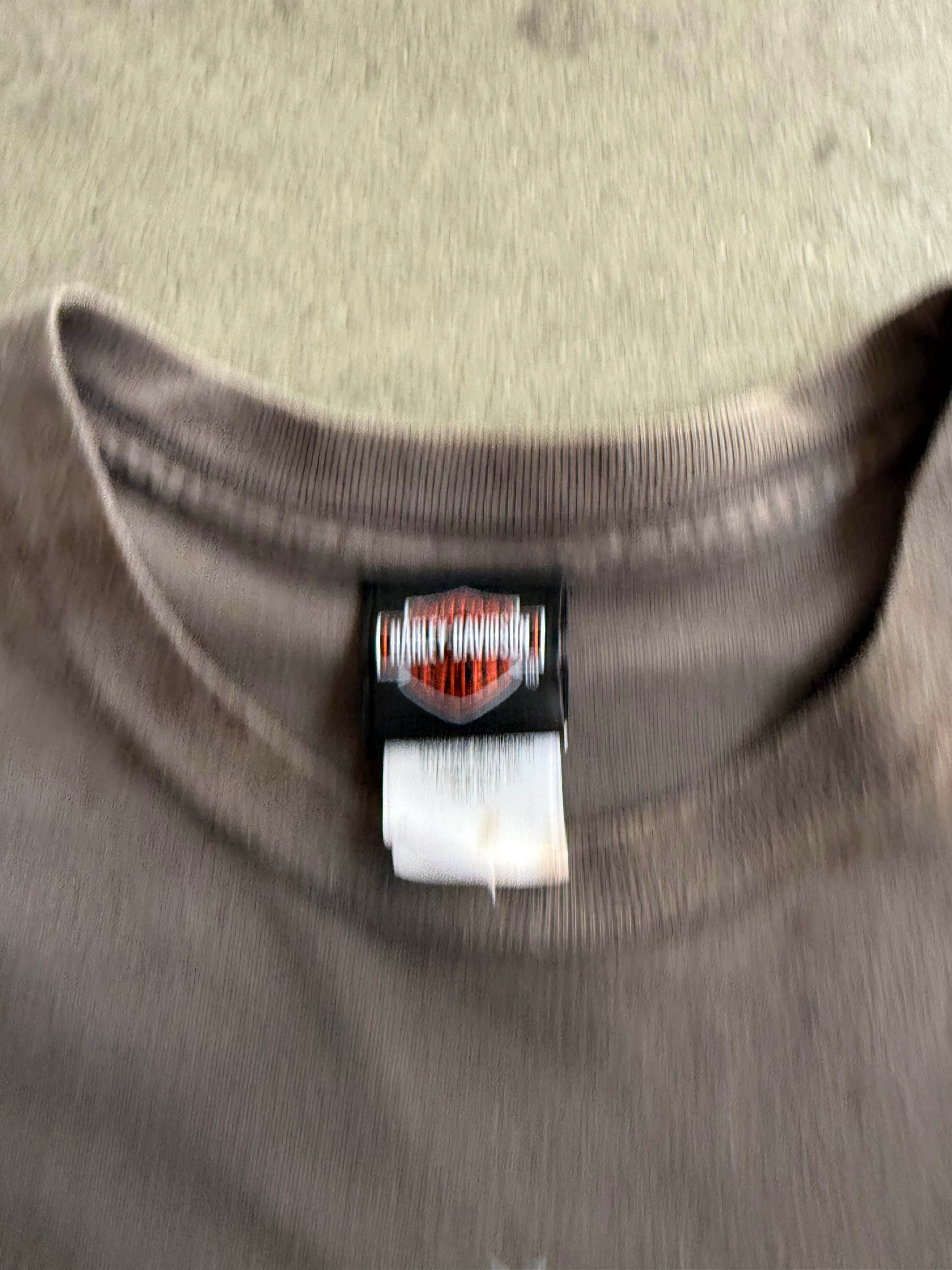 2000S HARLEY DAVIDSON ORLANDO CHROME LOGO FADED AND TRASHED T-SHIRT (XL)