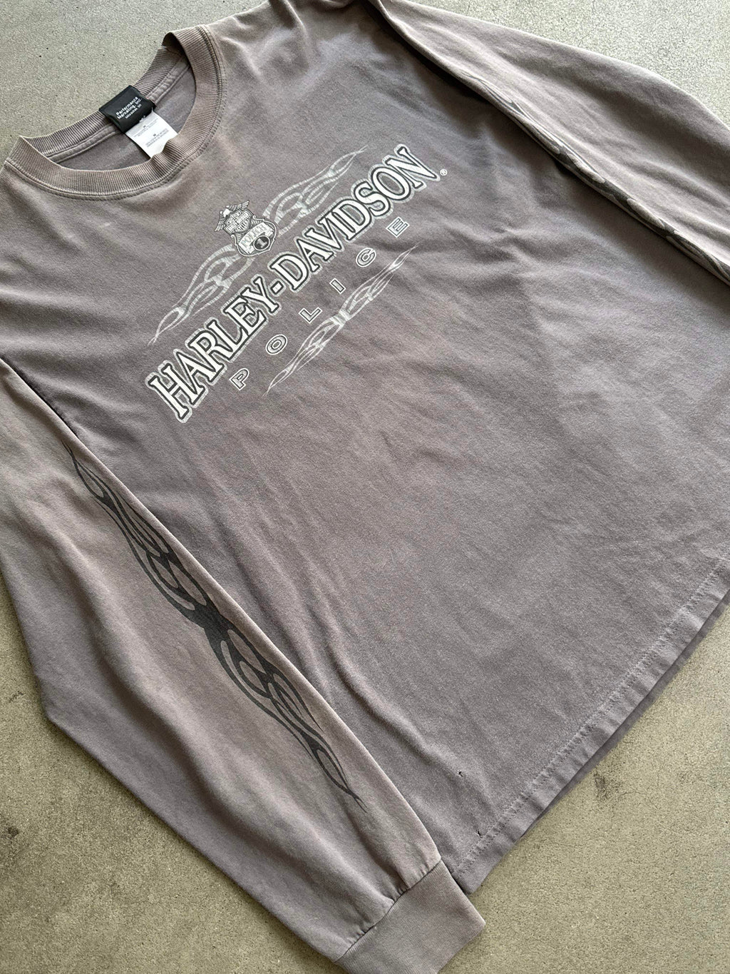 2000S HARLEY DAVIDSON FADED GREY LONGSLEEVE (M)
