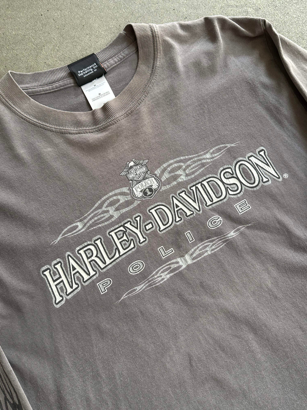 2000S HARLEY DAVIDSON FADED GREY LONGSLEEVE (M)