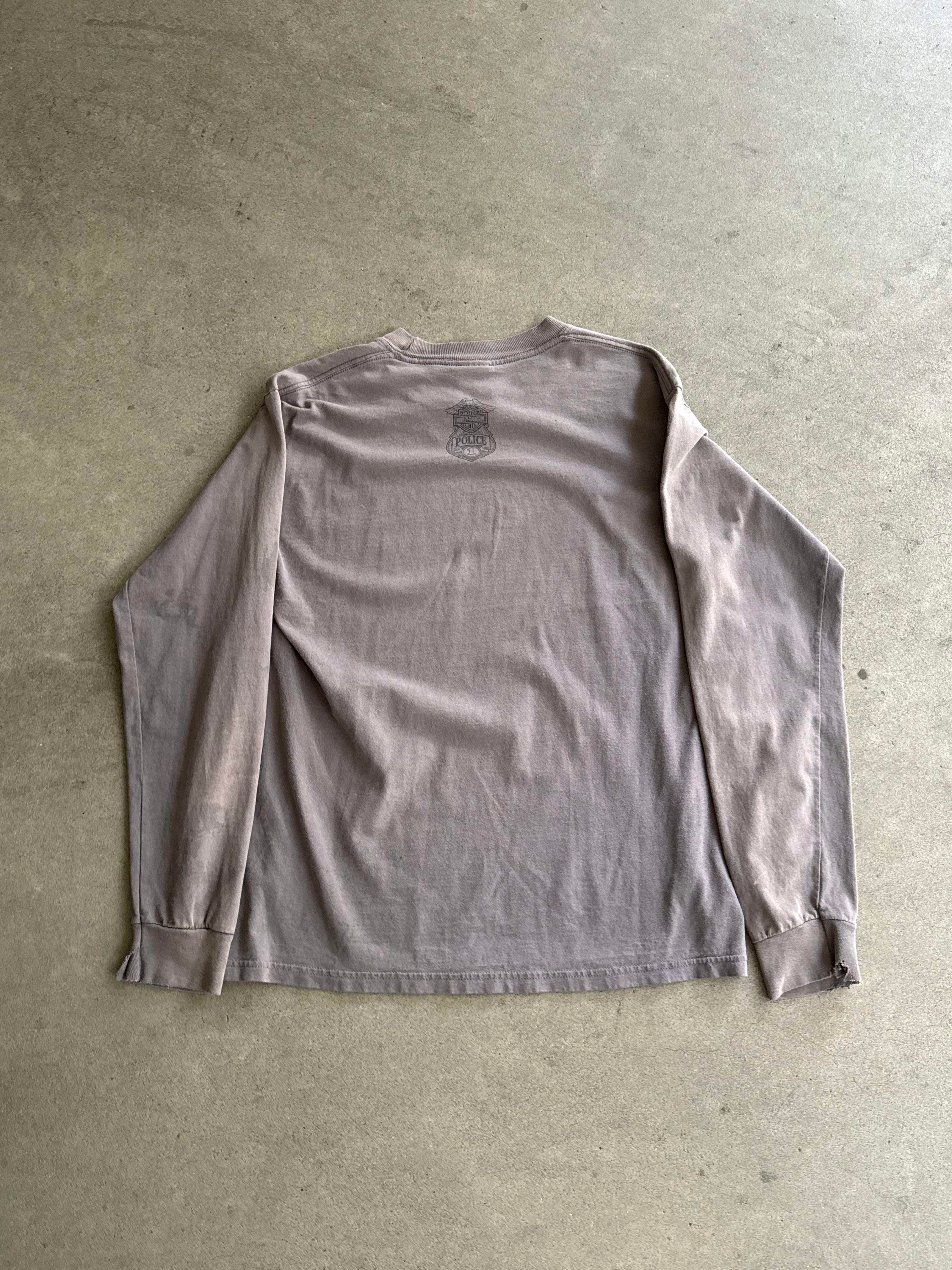 2000S HARLEY DAVIDSON FADED GREY LONGSLEEVE (M)