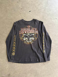 2000S HARLEY DAVIDSON DAYTONA BEACH SKULL LOGO LONG SLEEVES T-SHIRT (M)