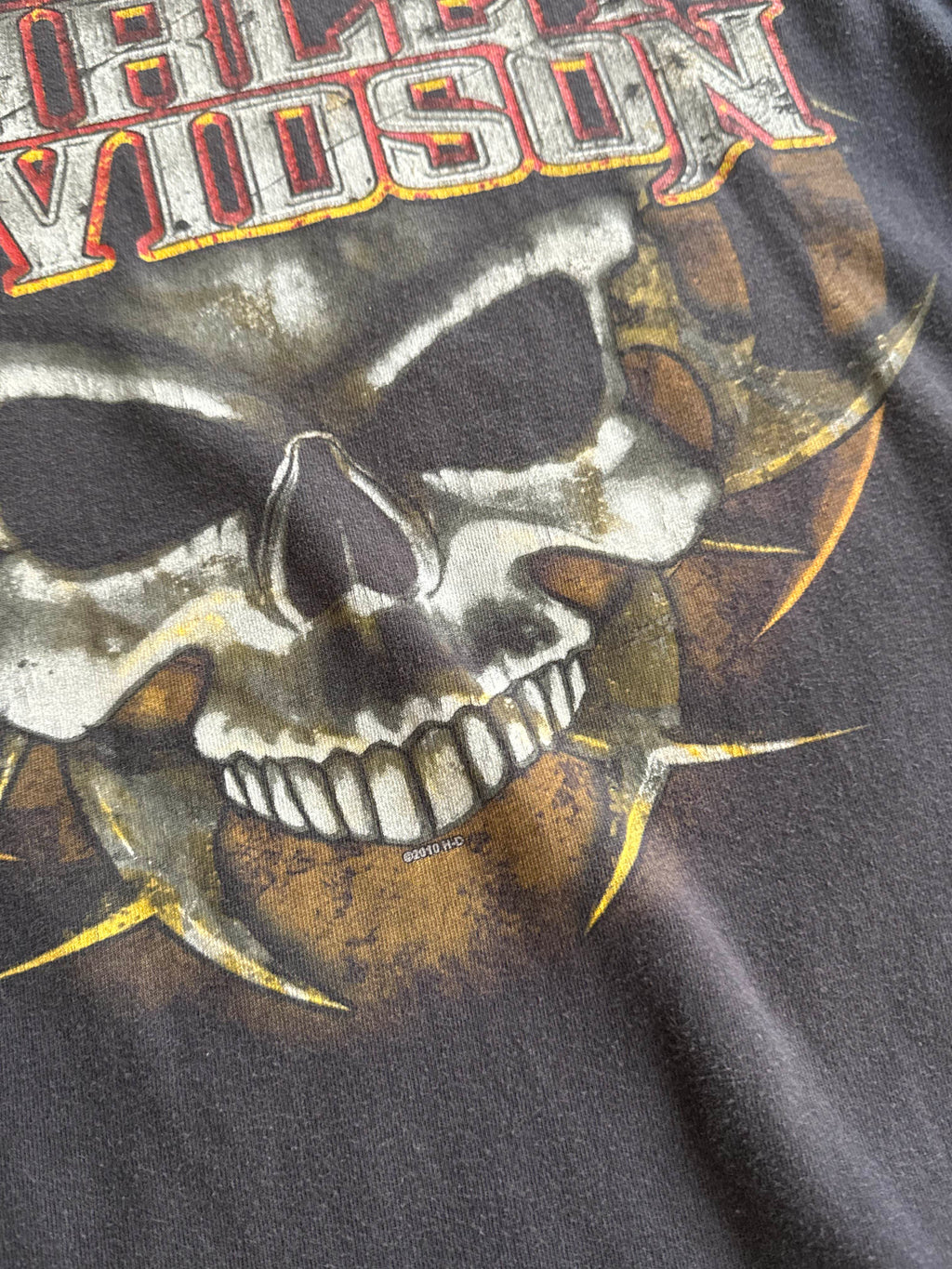 2000S HARLEY DAVIDSON DAYTONA BEACH SKULL LOGO LONG SLEEVES T-SHIRT (M)