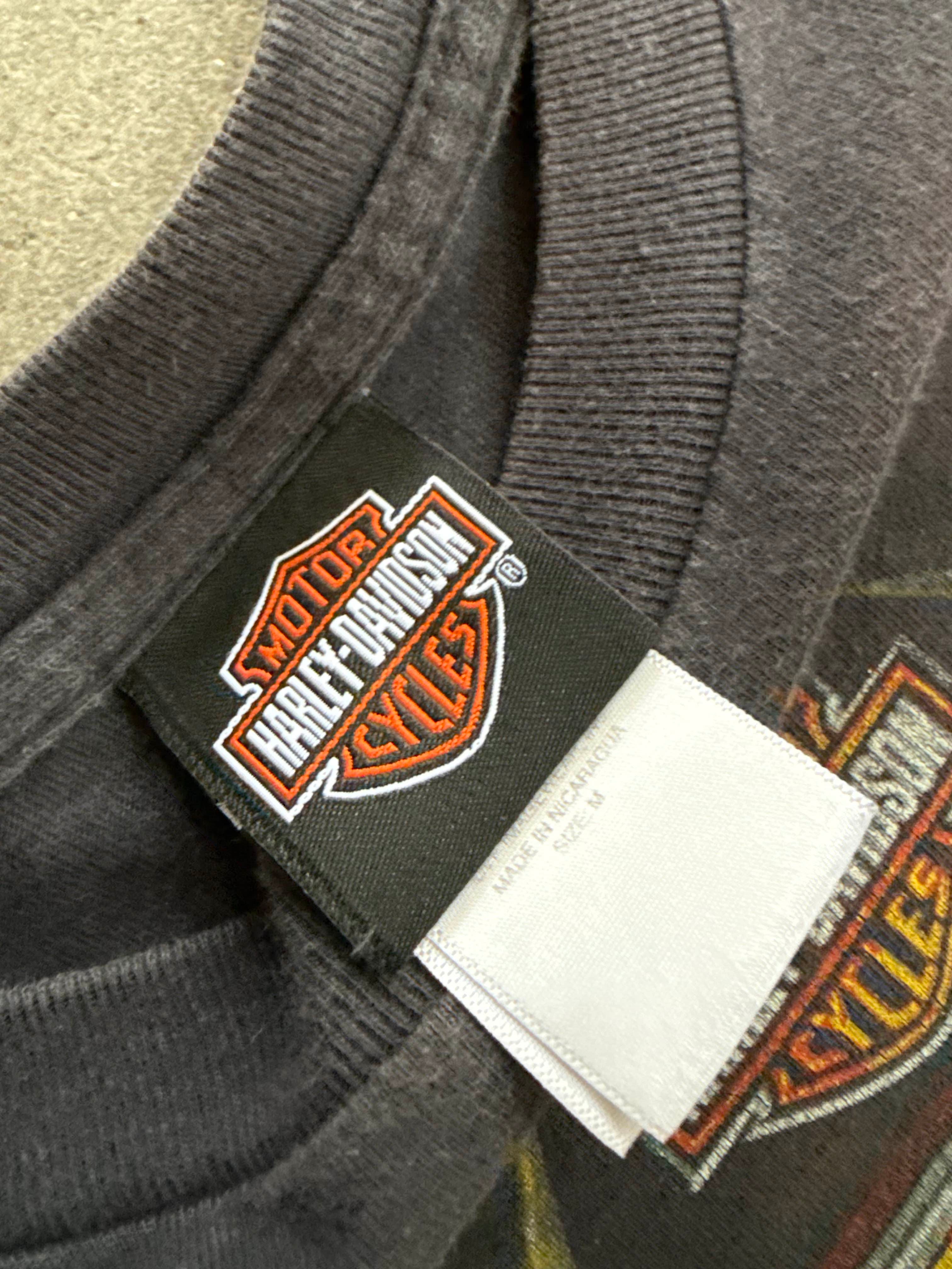 2000S HARLEY DAVIDSON DAYTONA BEACH SKULL LOGO LONG SLEEVES T-SHIRT (M)