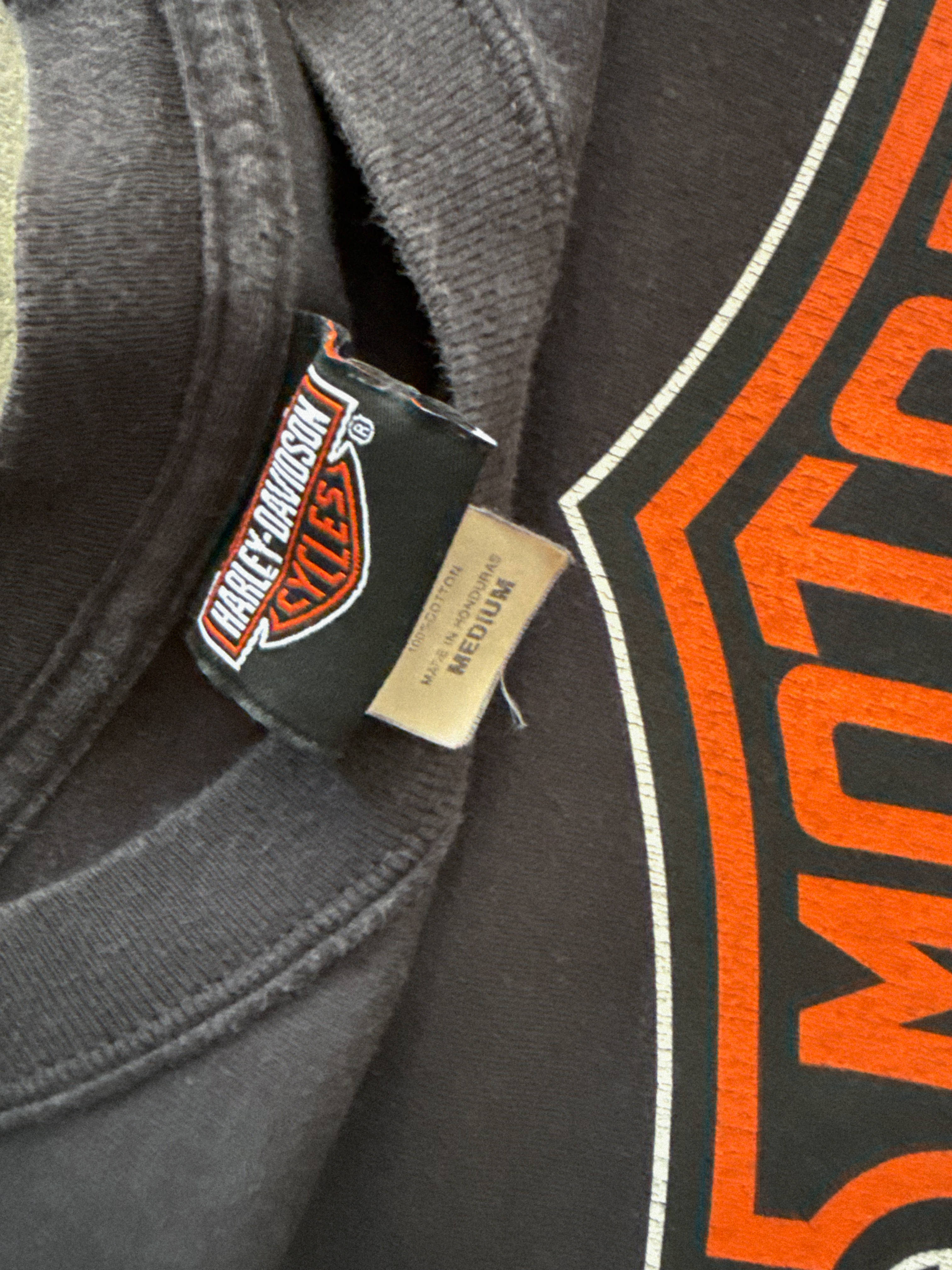 2000S HARLEY DAVIDSON BLACK FLAMES LONG SLEEVES "VEHICLE OPERATION" (M)