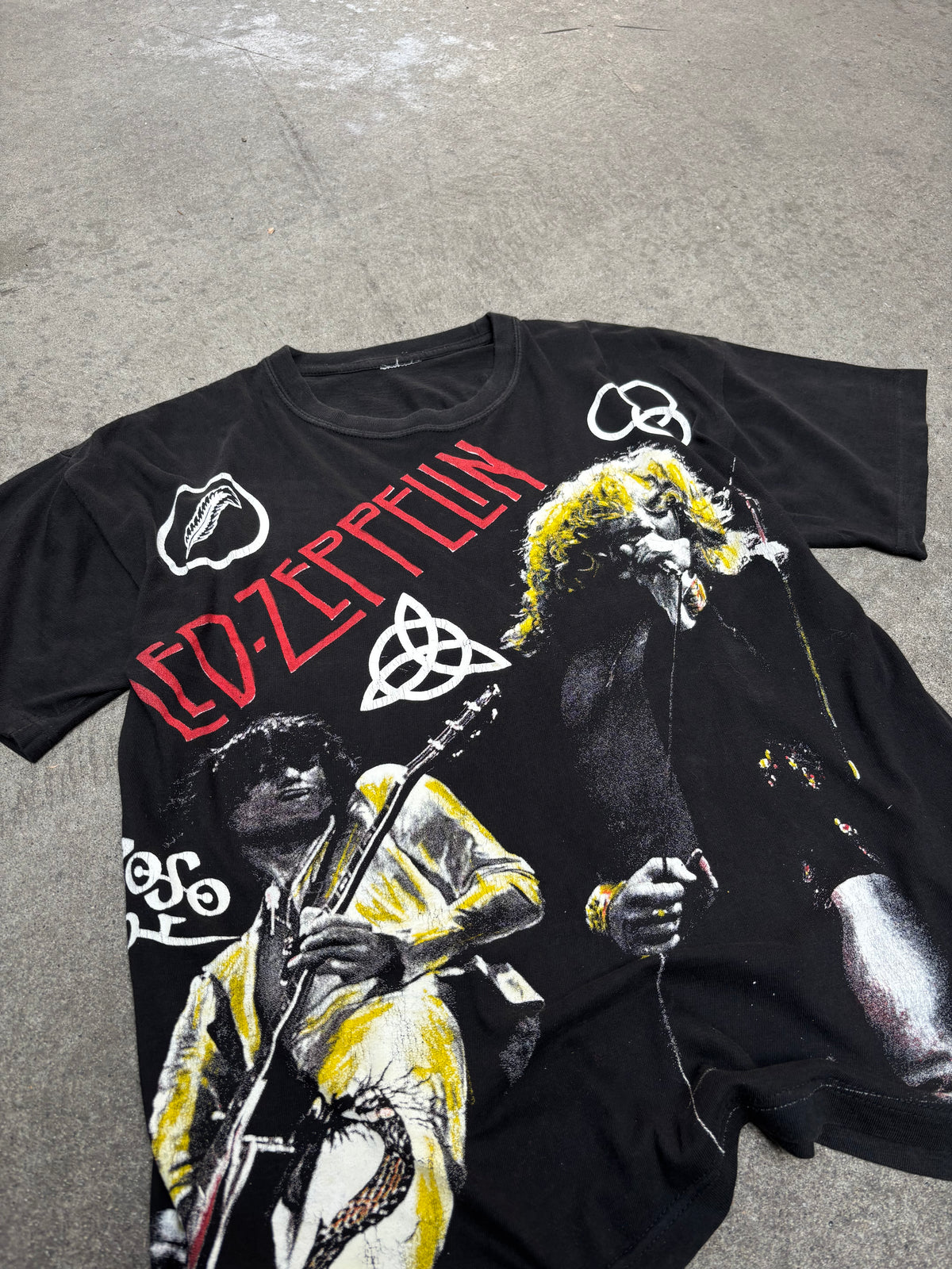 2000S VINTAGE LED ZEPPELIN ALL-OVER PRINT GRAPHIC TEE (L)