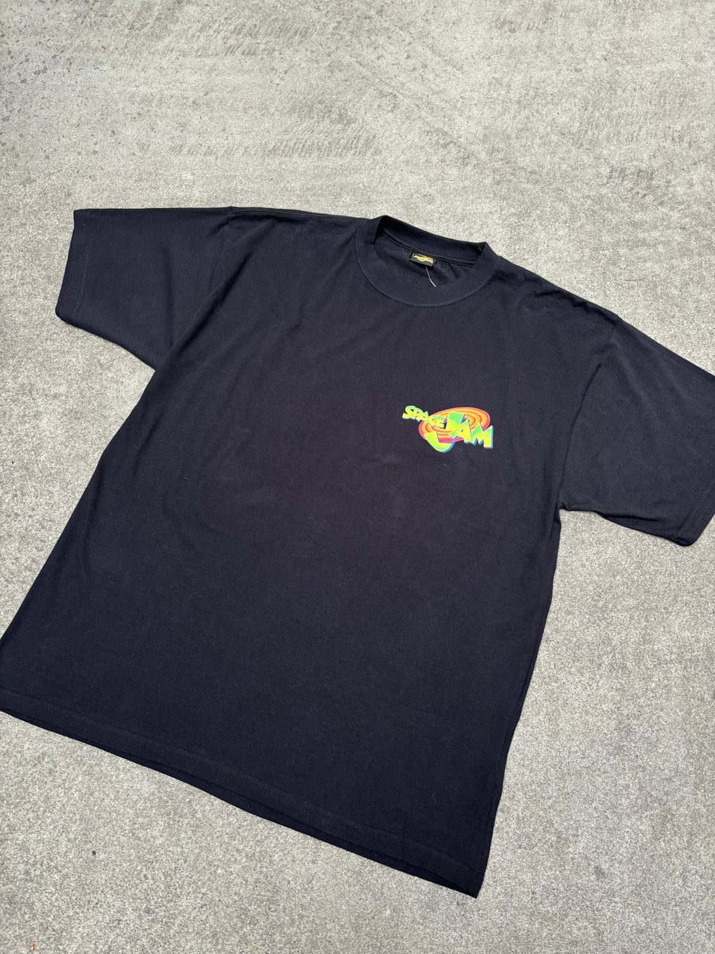 1996 VINTAGE SPACE JAM LOGO GRAPHIC TEE (L)