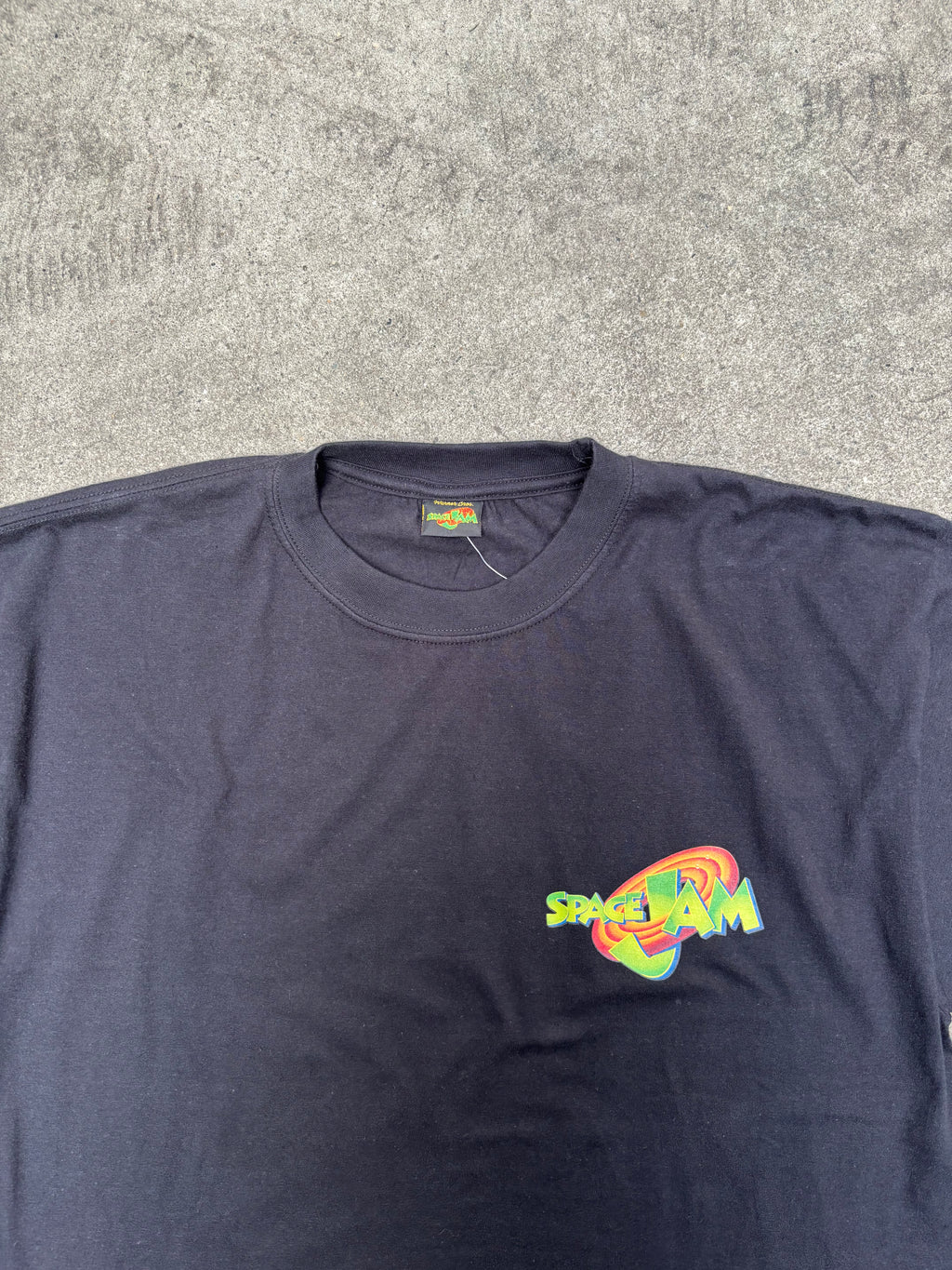 1996 VINTAGE SPACE JAM LOGO GRAPHIC TEE (L)