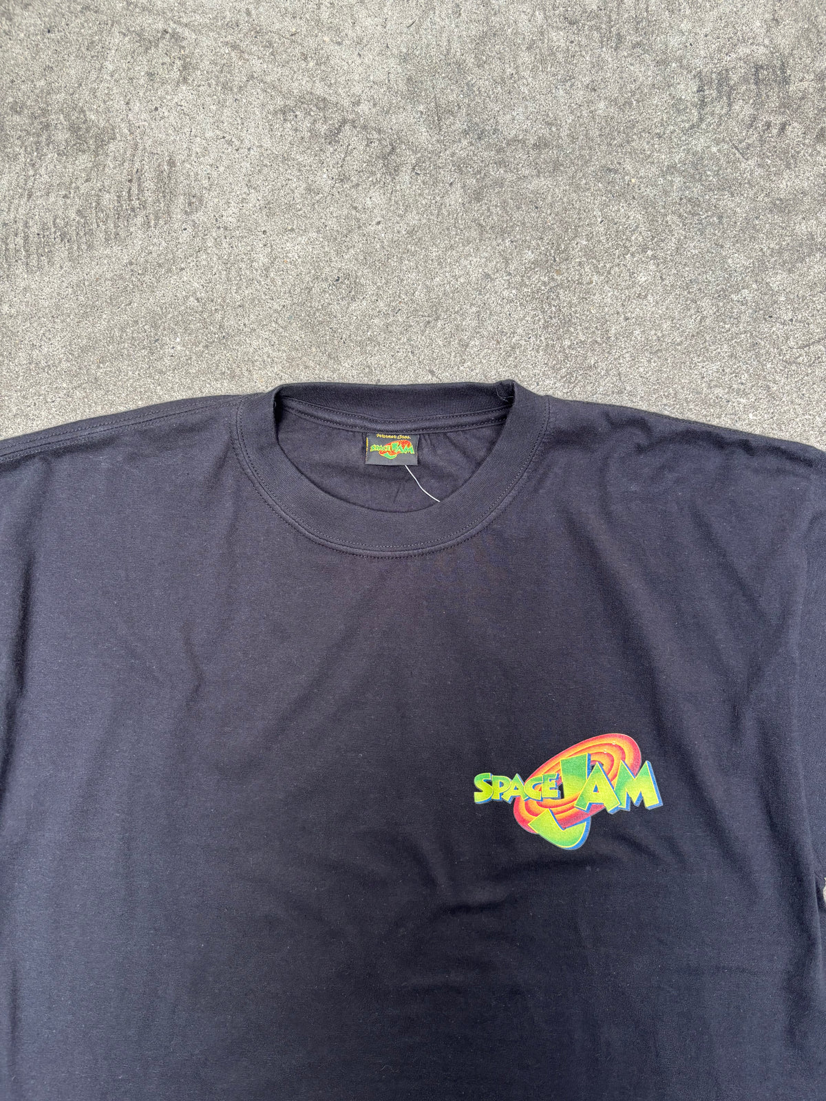 1996 VINTAGE SPACE JAM LOGO GRAPHIC TEE (L)