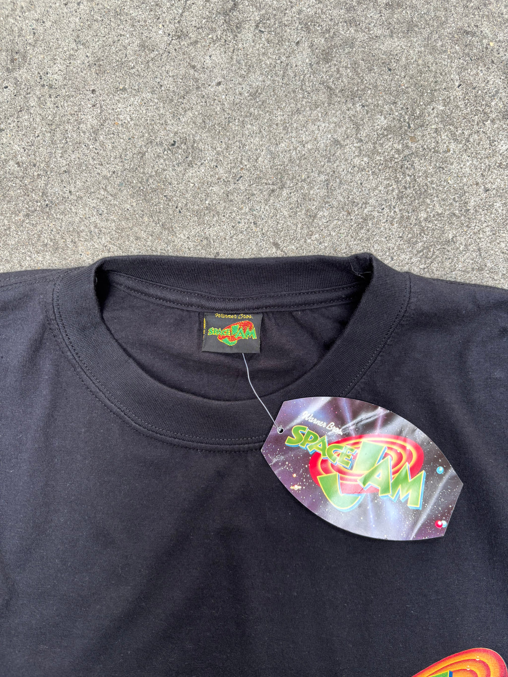 1996 VINTAGE SPACE JAM LOGO GRAPHIC TEE (L)