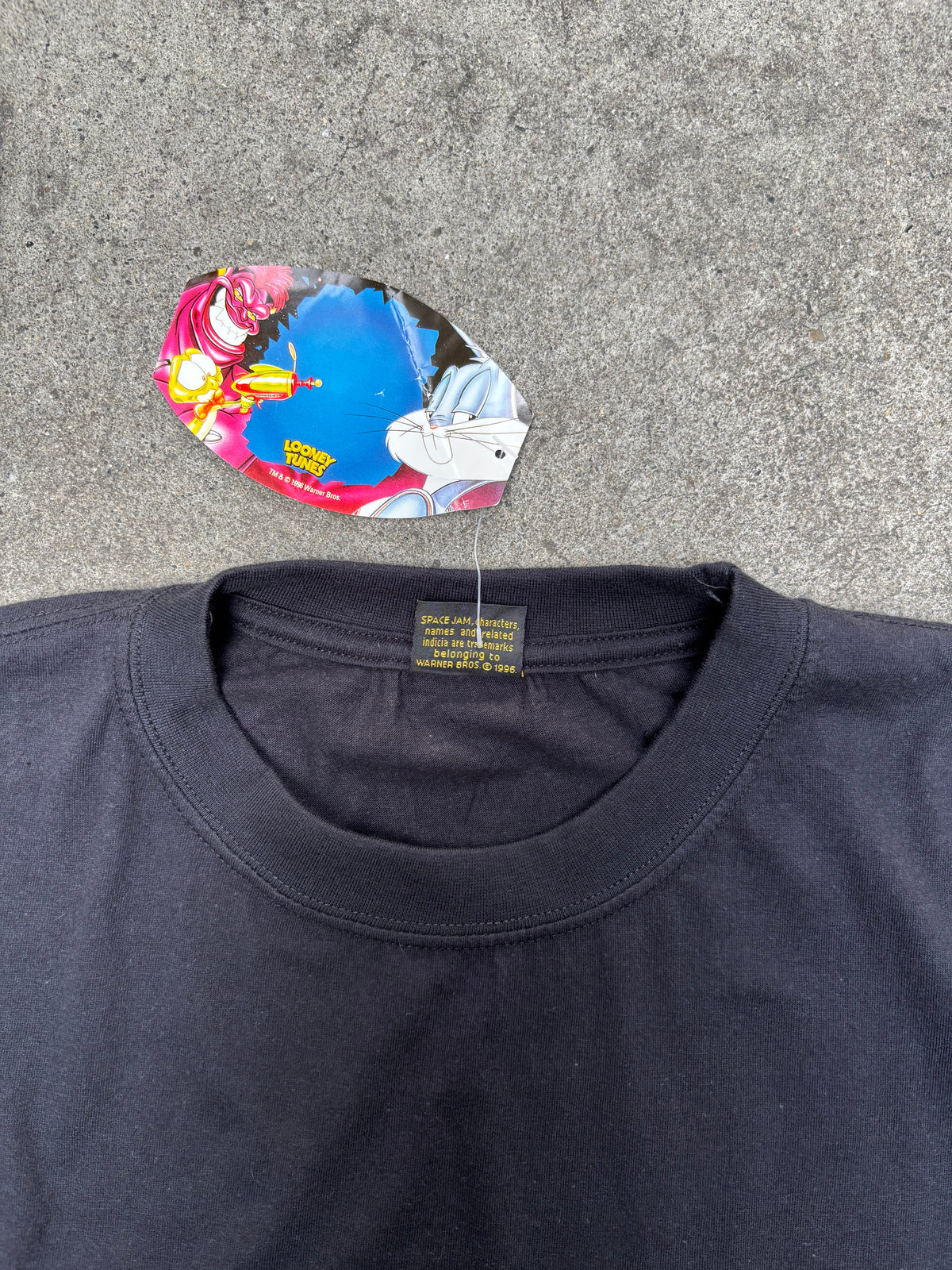 1996 VINTAGE SPACE JAM LOGO GRAPHIC TEE (L)