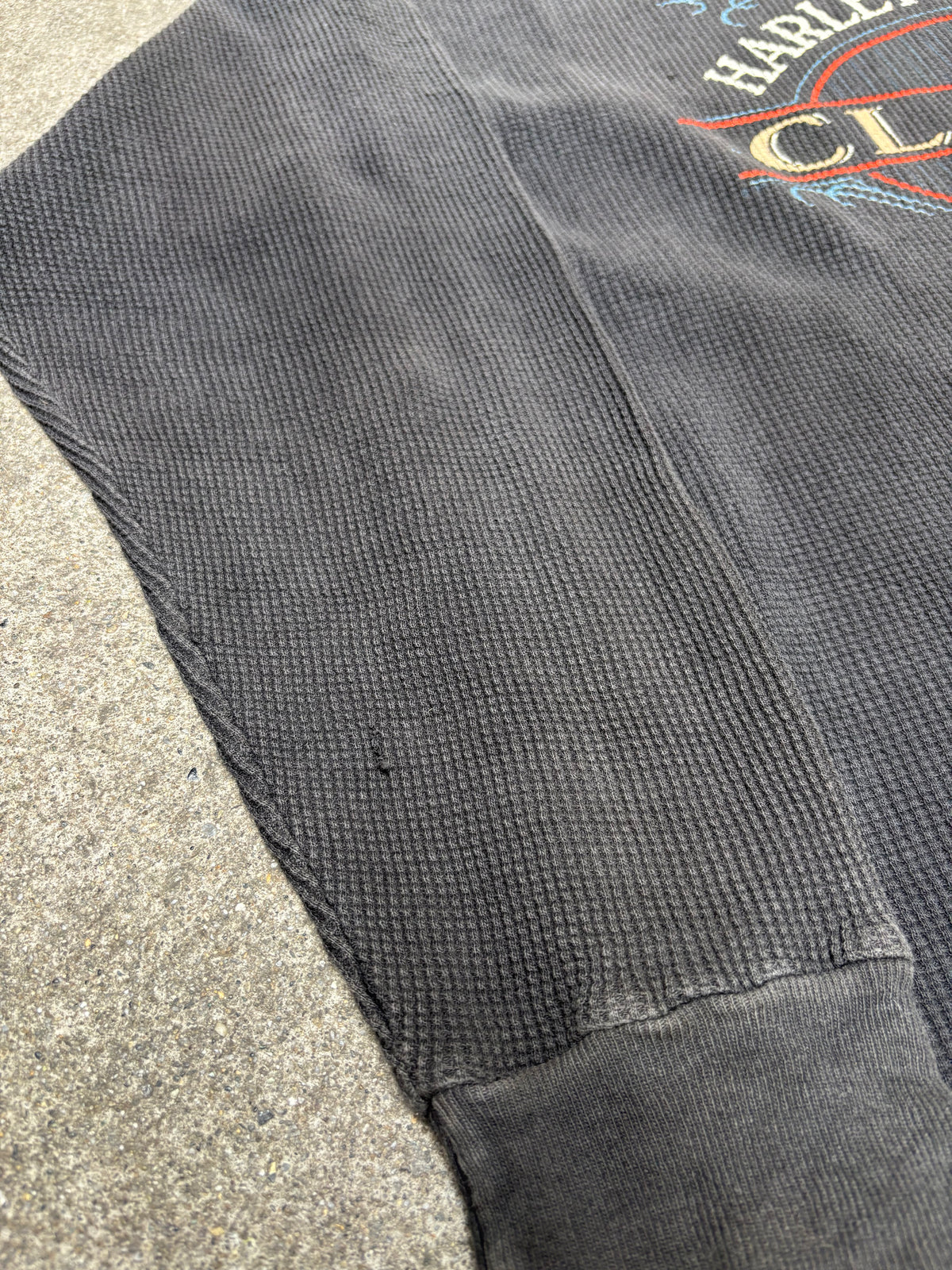 2000S VINTAGE HARLEY DAVIDSON LONG SLEEVE THERMAL KNIT TEE (XXL)