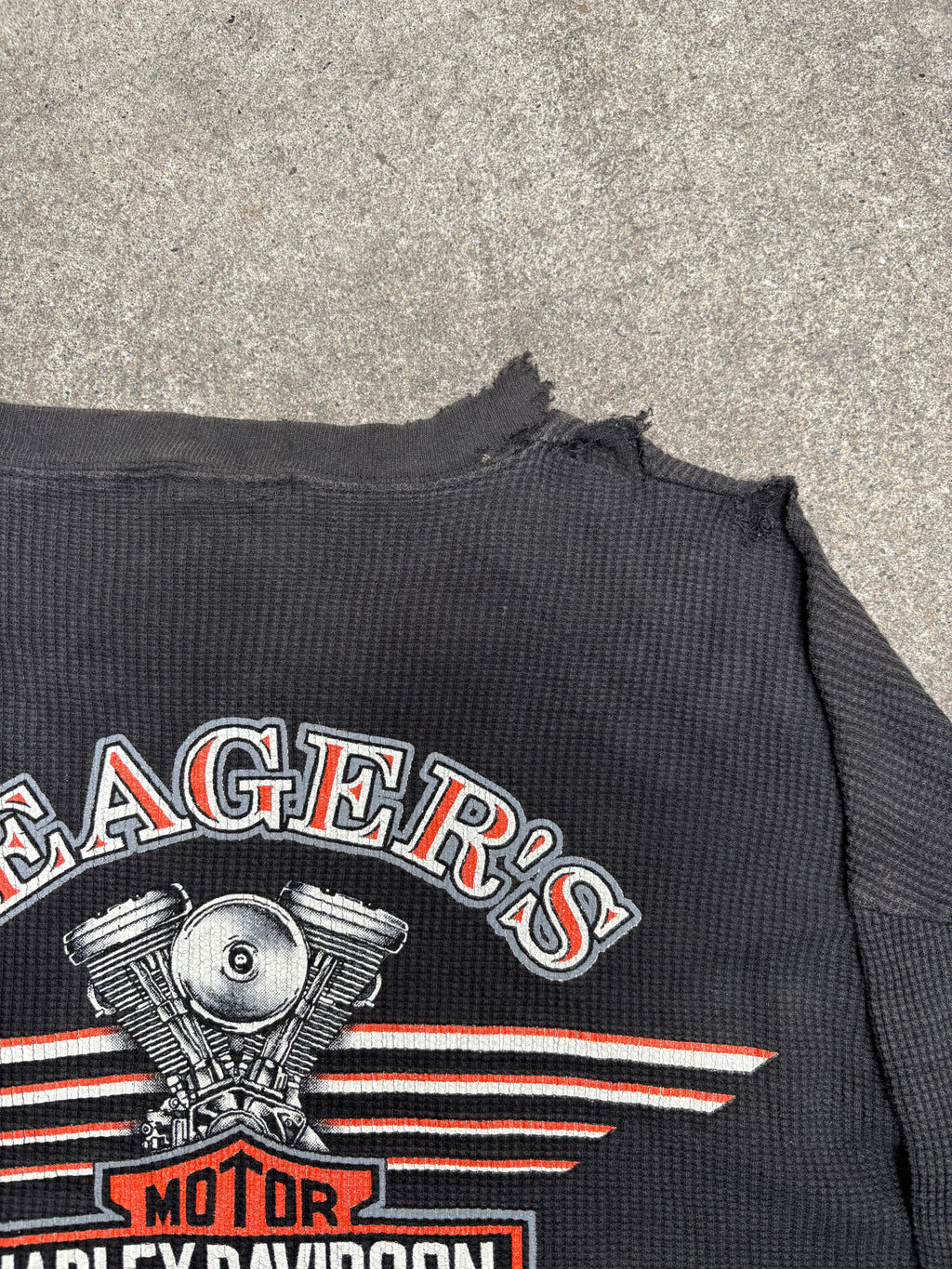 2000S VINTAGE HARLEY DAVIDSON LONG SLEEVE THERMAL KNIT TEE (XXL)