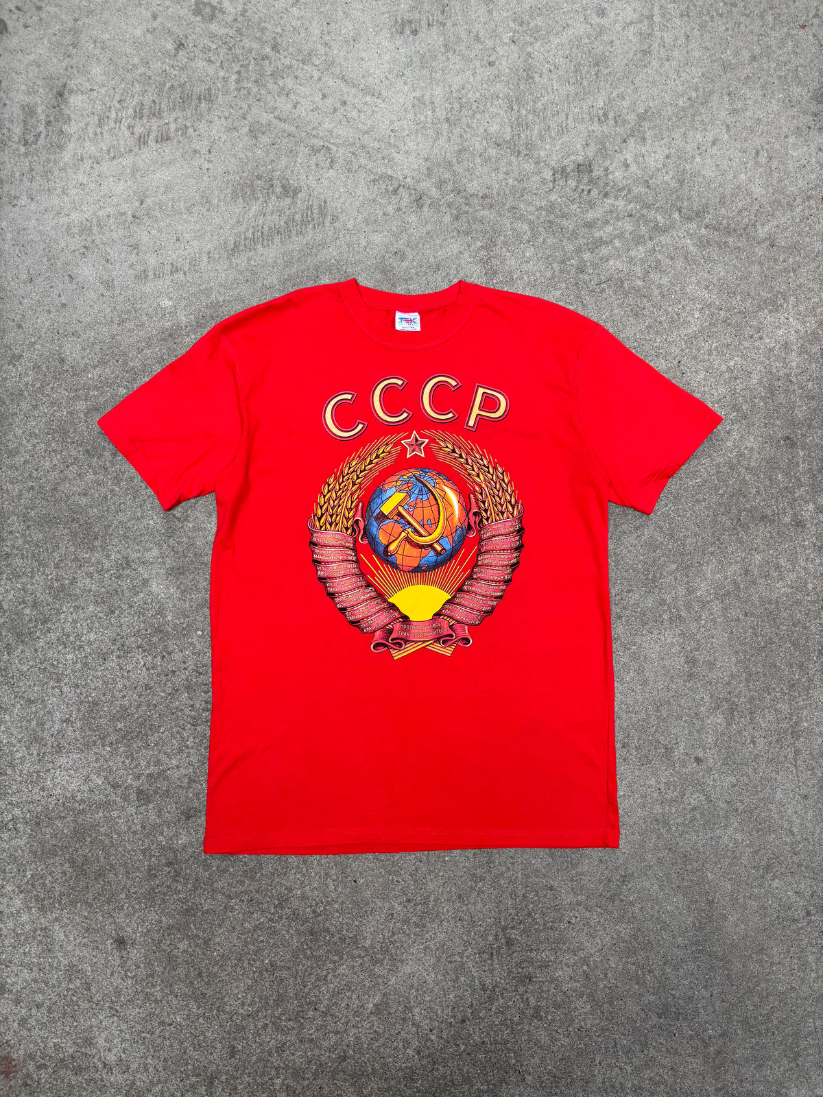 1990S CCCP SOVIET COAT OF ARMS VINTAGE GRAPHIC TEE (XXL)