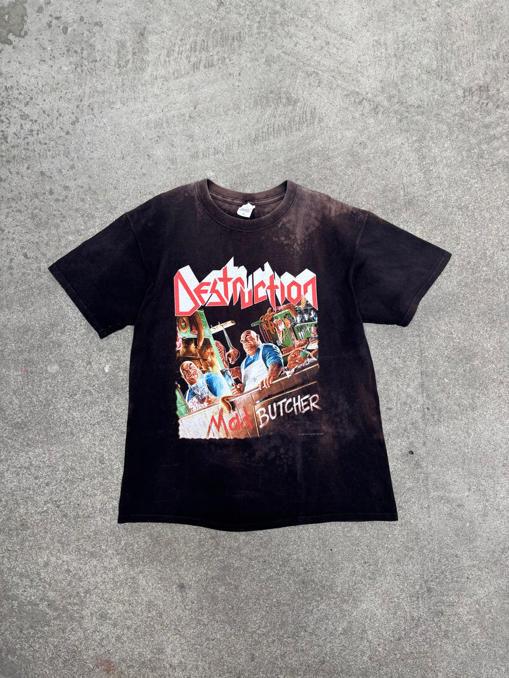 2001 VINTAGE DESTRUCTION "MAD BUTCHER" GRAPHIC TEE (L)