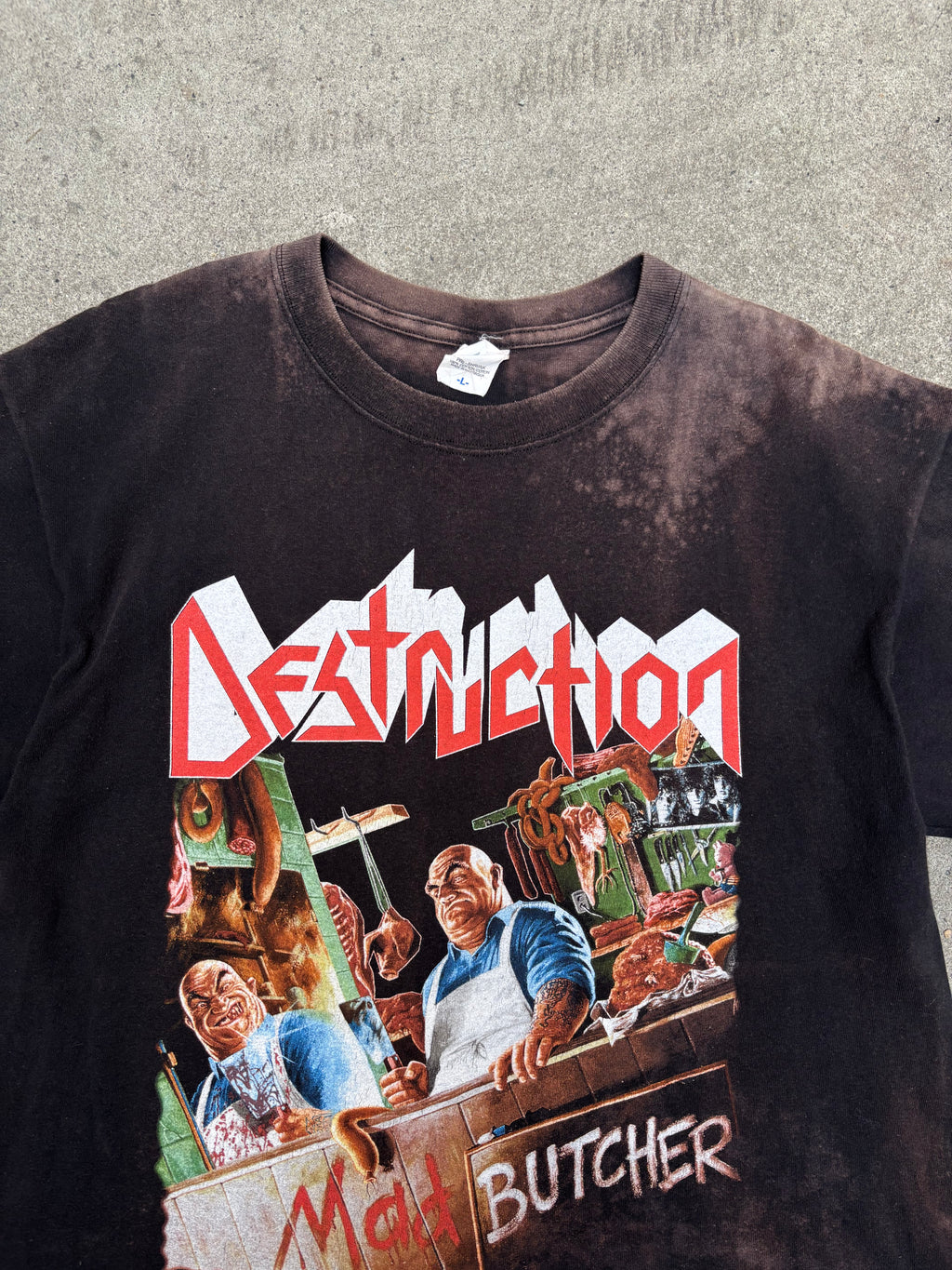 2001 VINTAGE DESTRUCTION "MAD BUTCHER" GRAPHIC TEE (L)