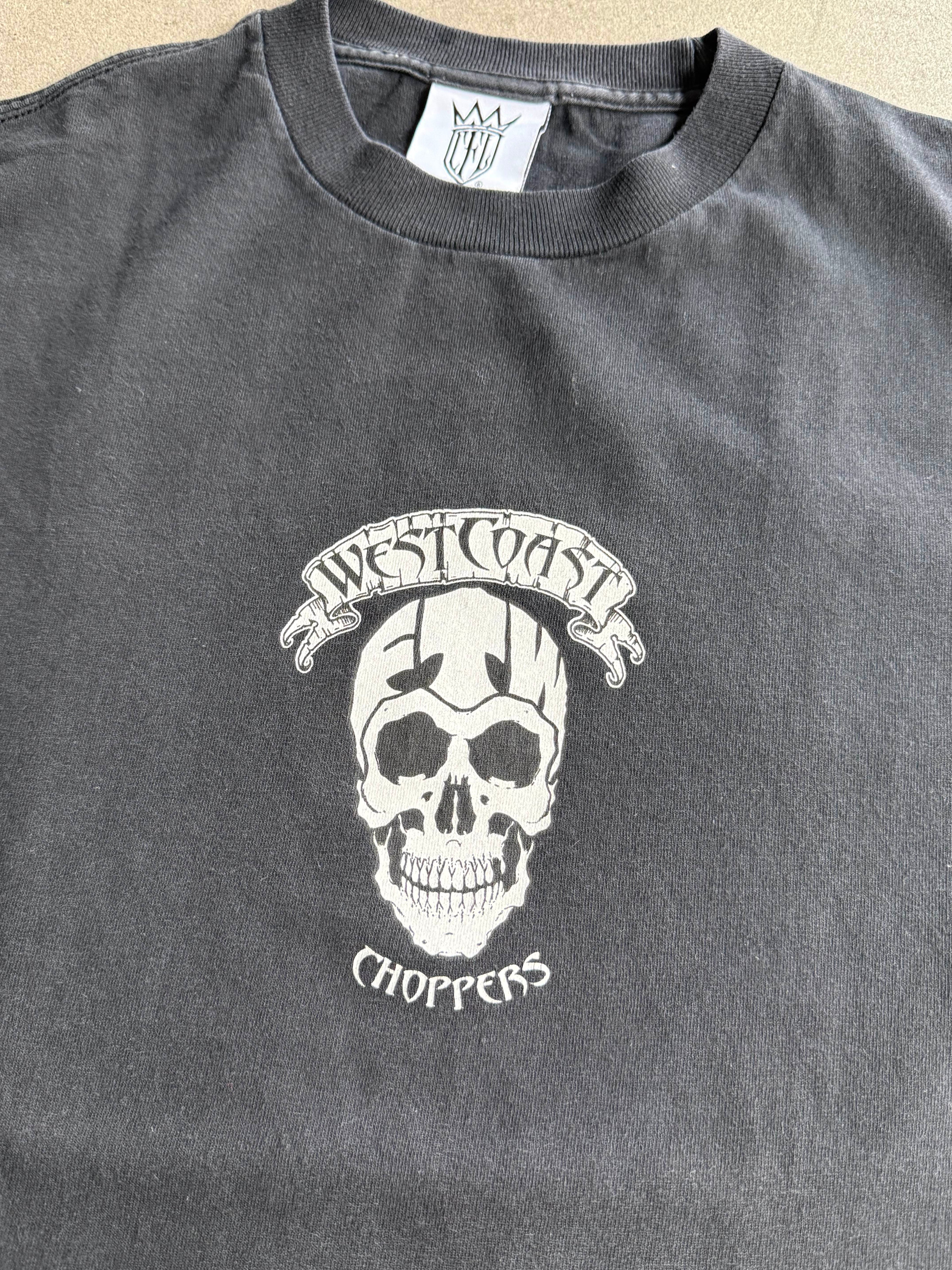2000S WEST COAST CHOPPERS SKULL RIDER LOGO T-SHIRT (M)