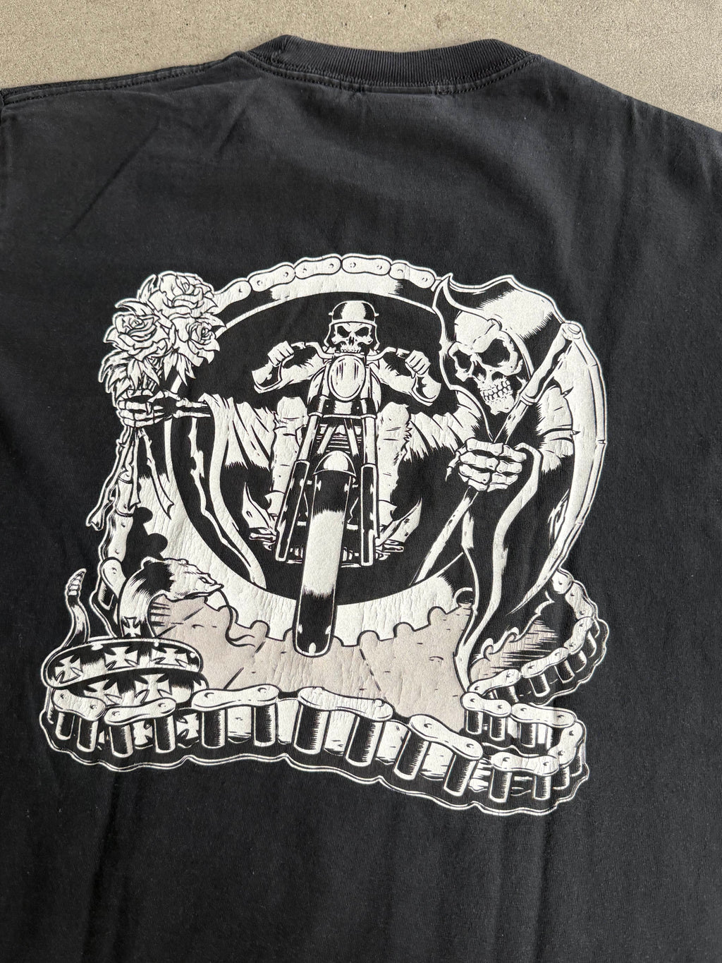 2000S WEST COAST CHOPPERS SKULL RIDER LOGO T-SHIRT (M)