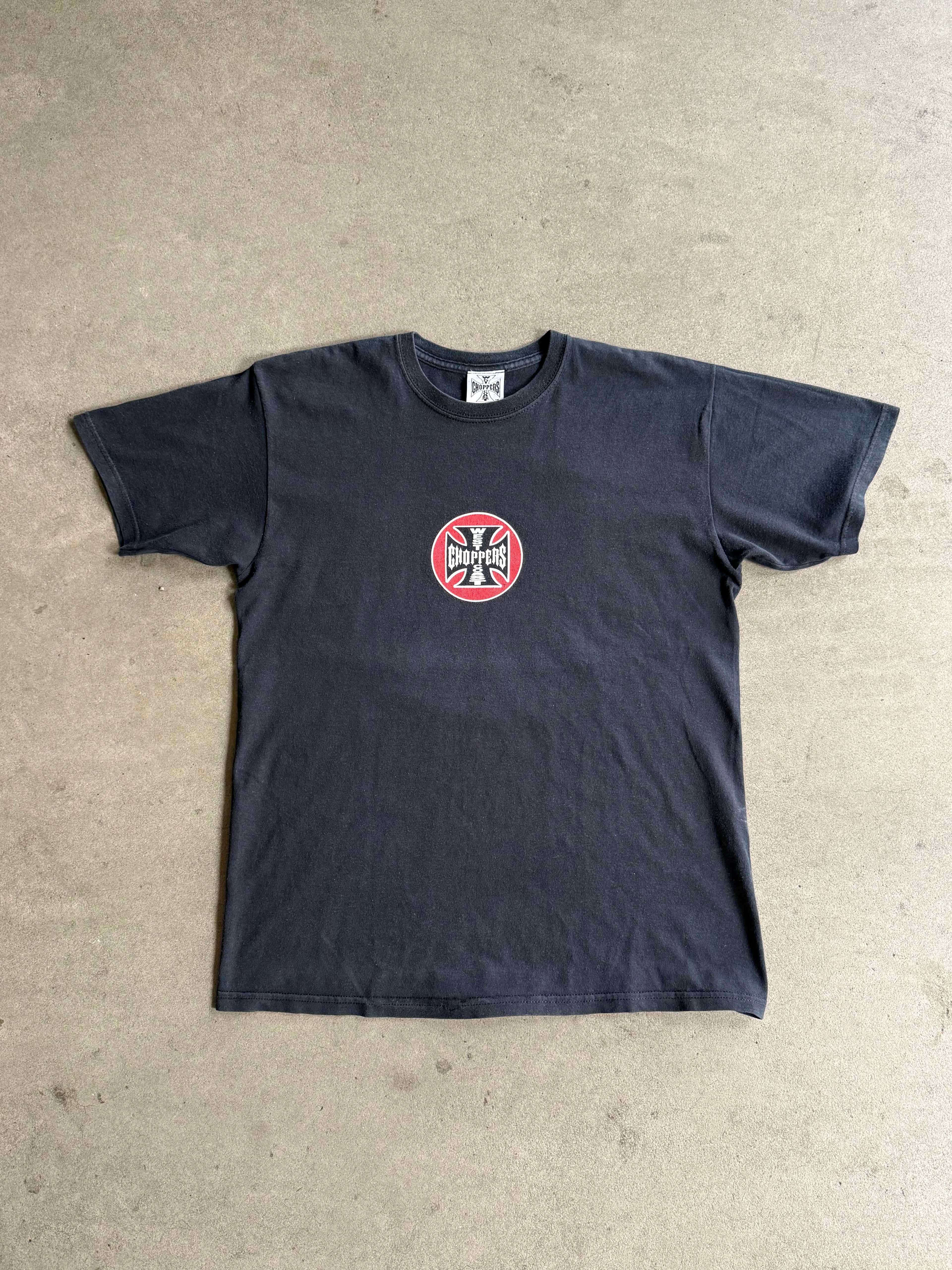 2000S WEST COAST CHOPPERS CLASSIC OG CROSS LOGO VINTAGE T-SHIRT (M)