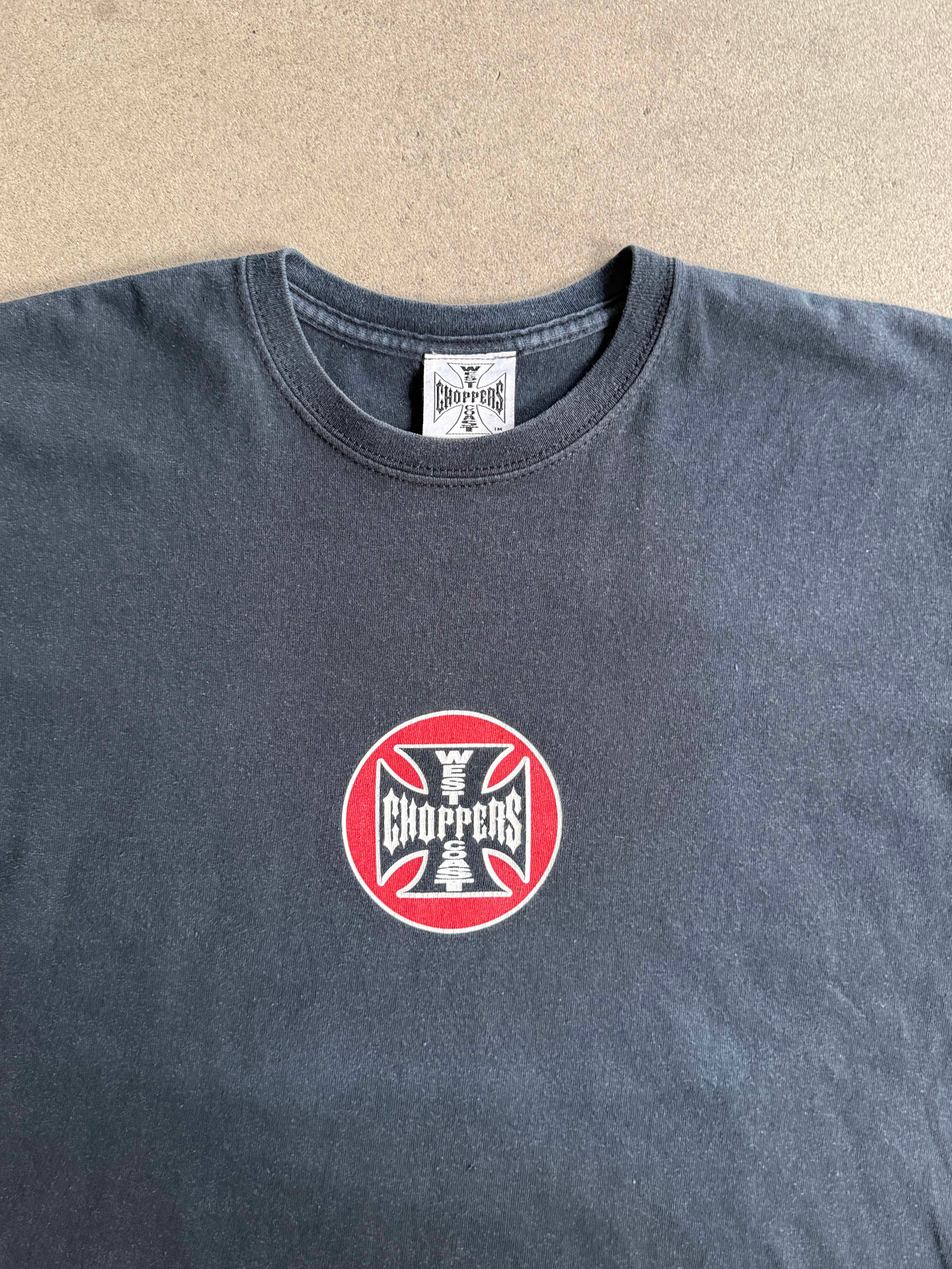 2000S WEST COAST CHOPPERS CLASSIC OG CROSS LOGO VINTAGE T-SHIRT (M)
