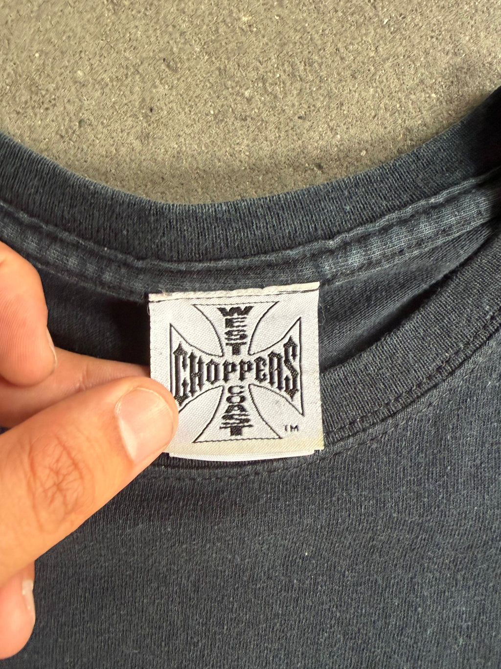 2000S WEST COAST CHOPPERS CLASSIC OG CROSS LOGO VINTAGE T-SHIRT (M)
