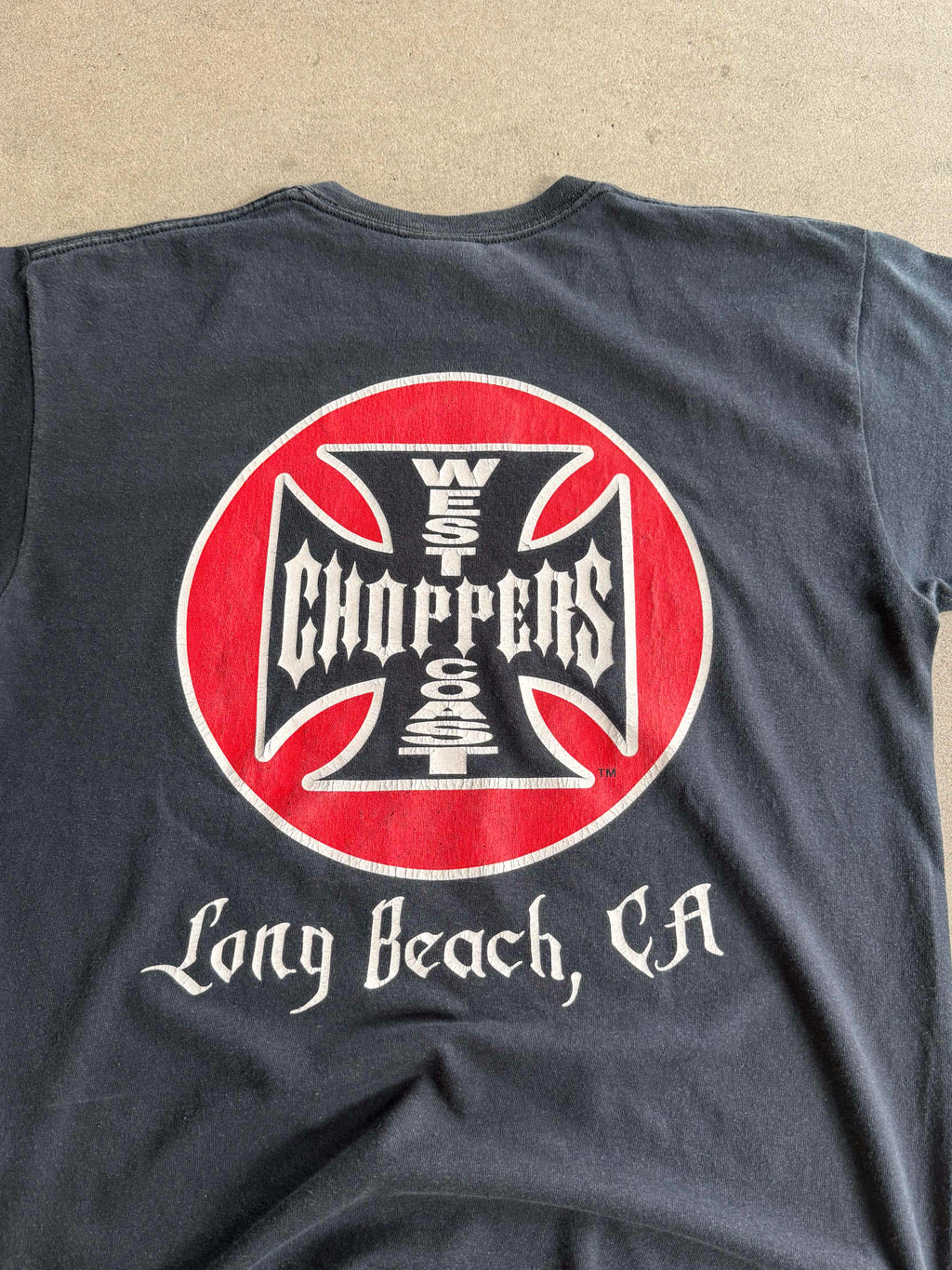 2000S WEST COAST CHOPPERS CLASSIC OG CROSS LOGO VINTAGE T-SHIRT (M)