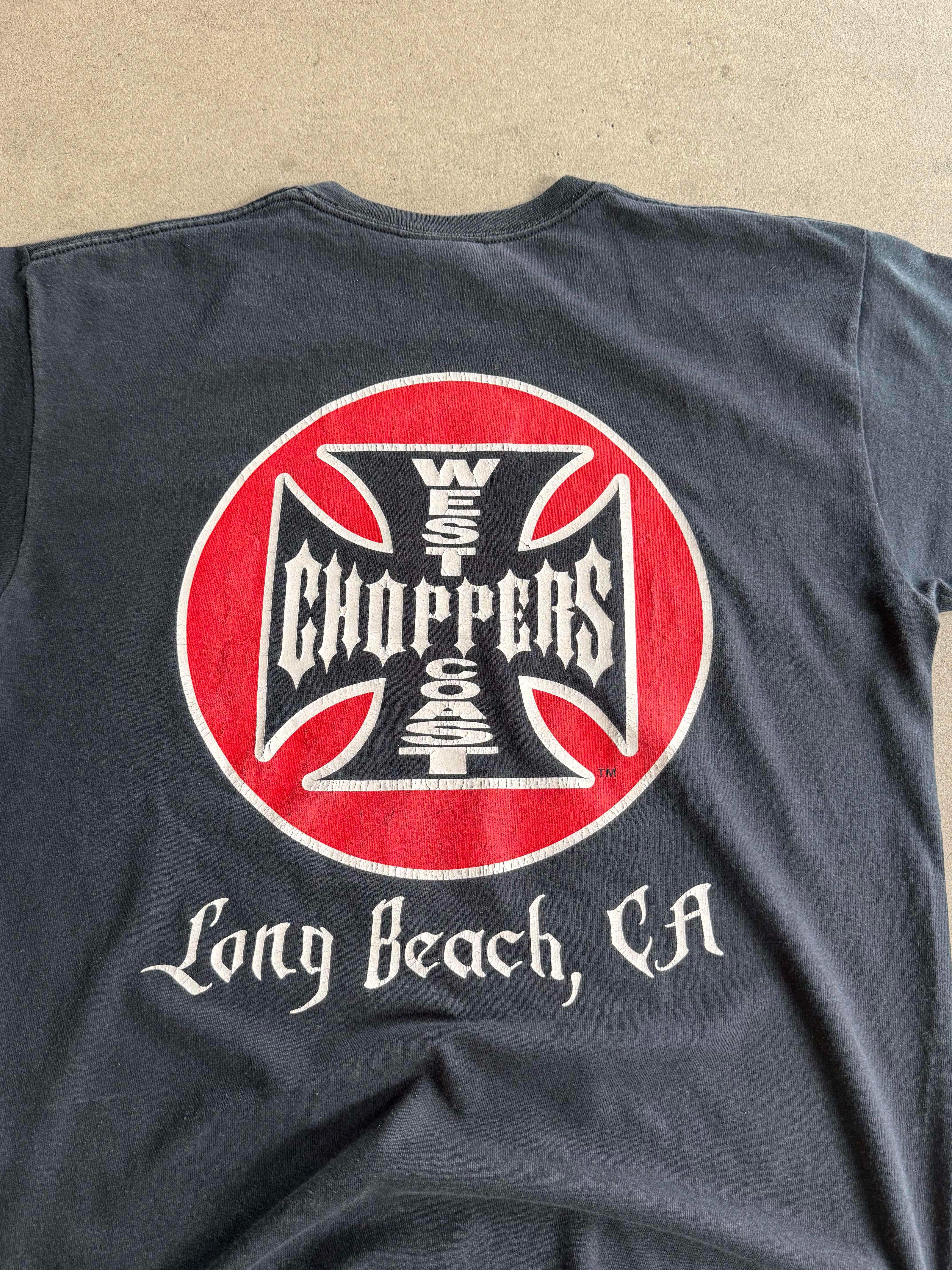 2000S WEST COAST CHOPPERS CLASSIC OG CROSS LOGO VINTAGE T-SHIRT (M)