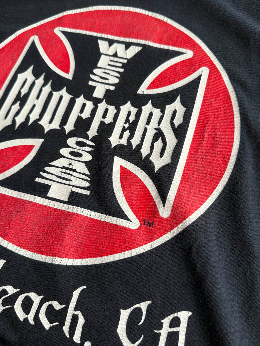 2000S WEST COAST CHOPPERS CLASSIC OG CROSS LOGO VINTAGE T-SHIRT (M)