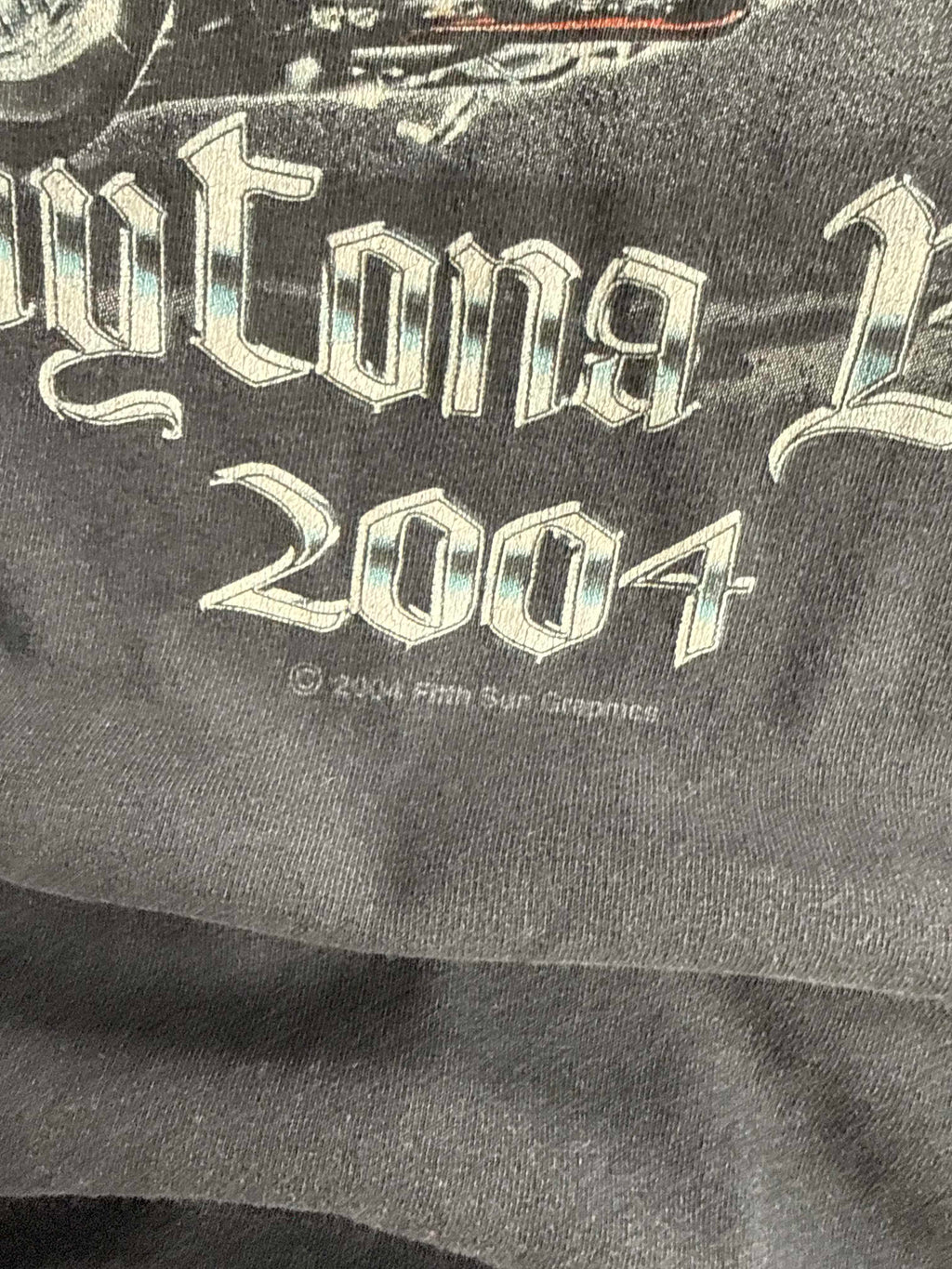 2004 DAYTONA BIKEWEEK EAGLE CHOPPER BIKER SUNFADED BLACK T-SHIRT (XL)