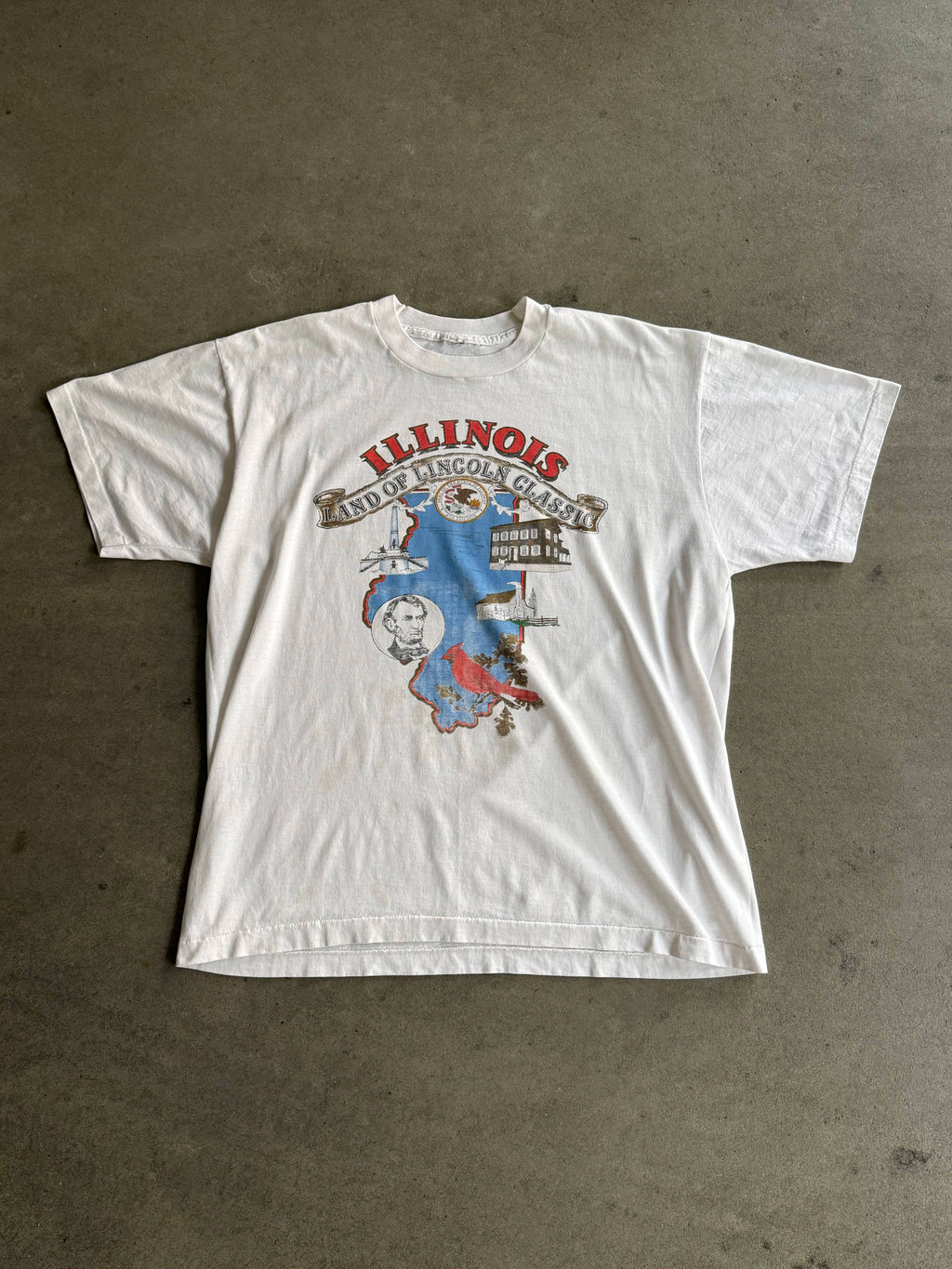 1990S ILLINOIS "LAND OF LINCOLN CLASSIC" VINTAGE GRAPHIC TEE (L)