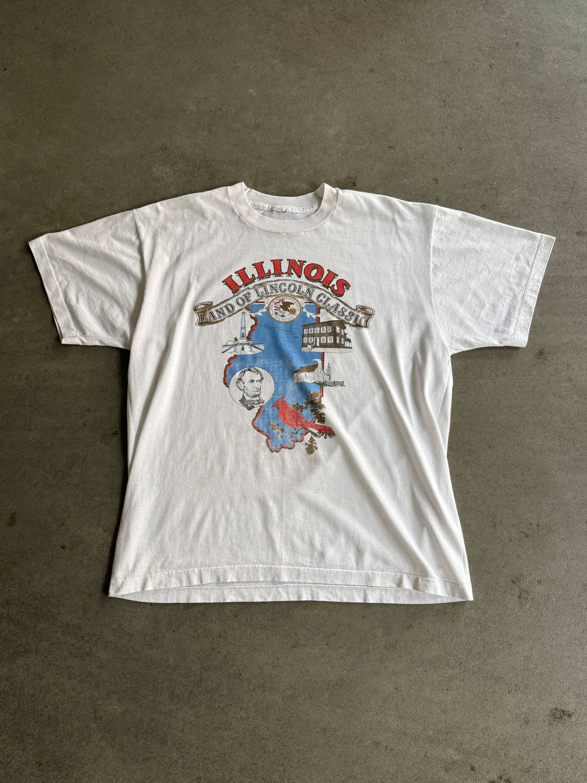 1990S ILLINOIS "LAND OF LINCOLN CLASSIC" VINTAGE GRAPHIC TEE (L)