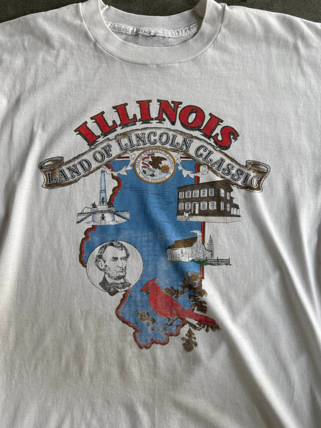 1990S ILLINOIS "LAND OF LINCOLN CLASSIC" VINTAGE GRAPHIC TEE (L)